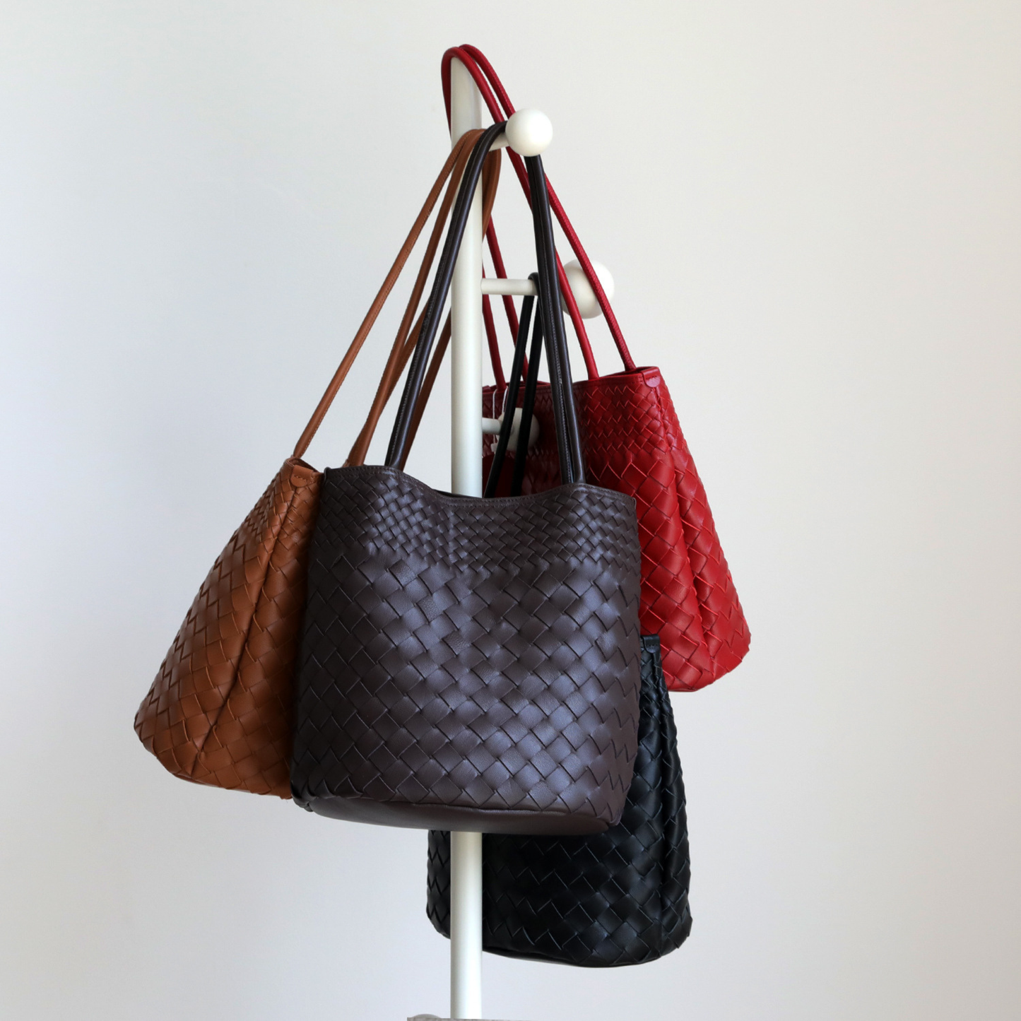 Woven Lightweight Leather Tote Bag