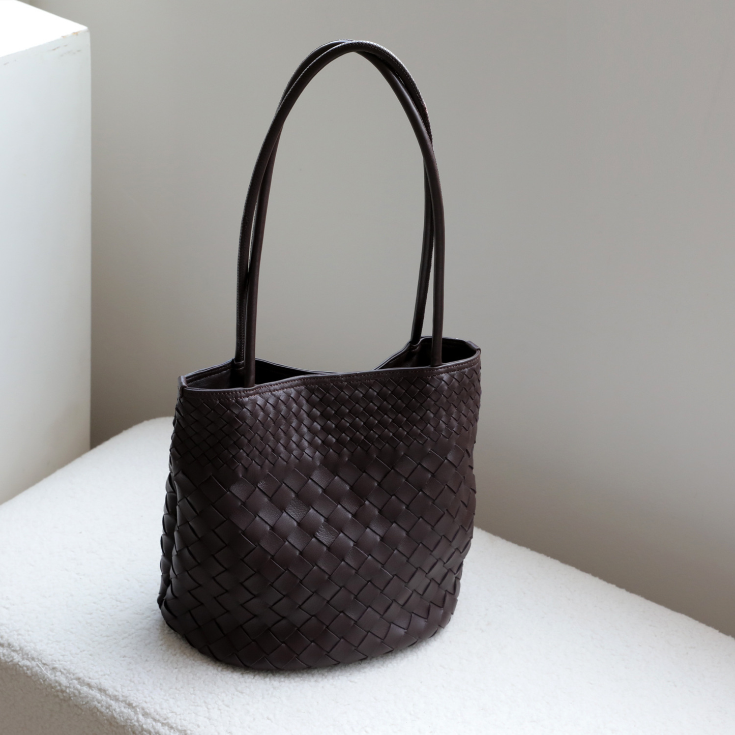 Woven Lightweight Leather Tote Bag