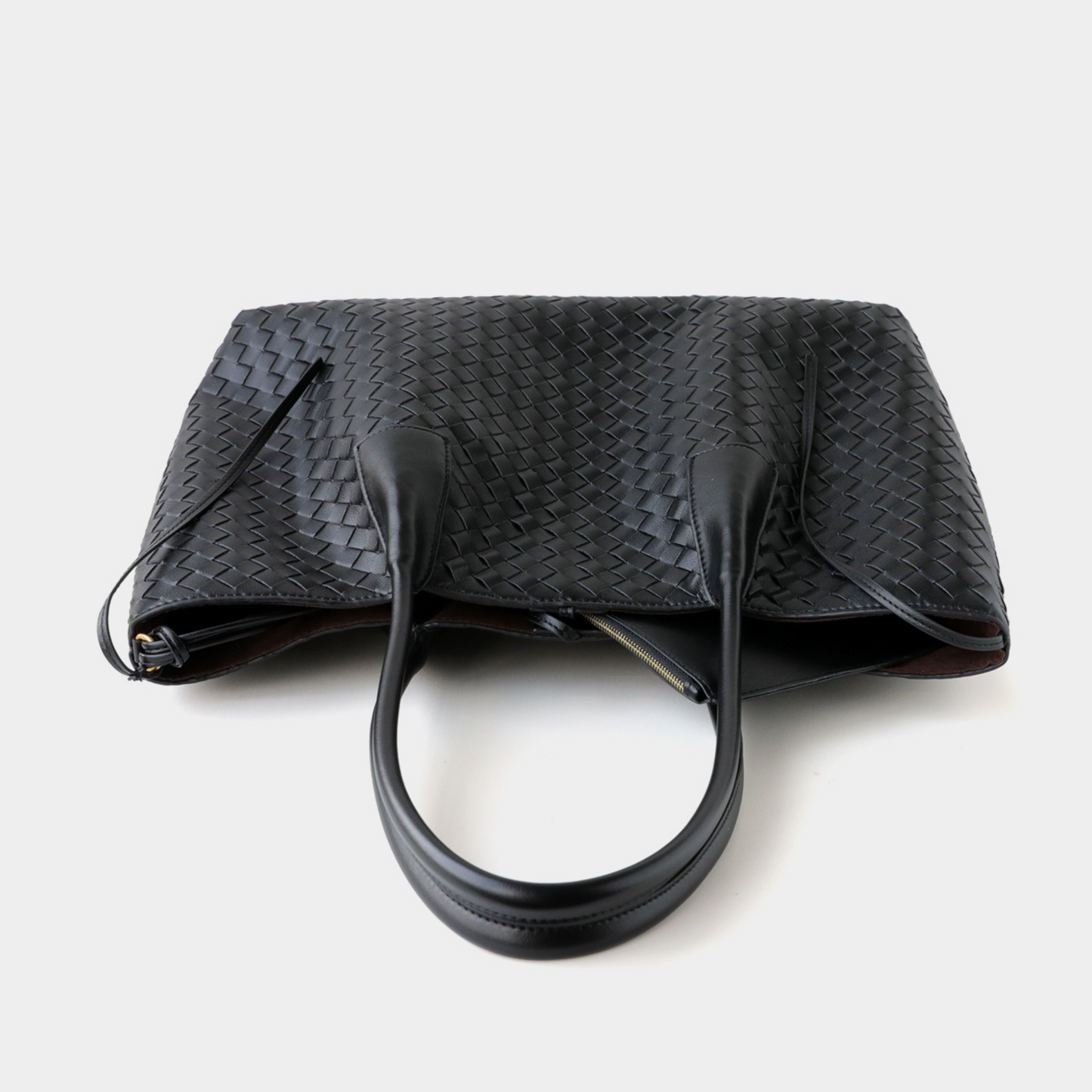 Woven Carryall Leather Shoulder Tote
