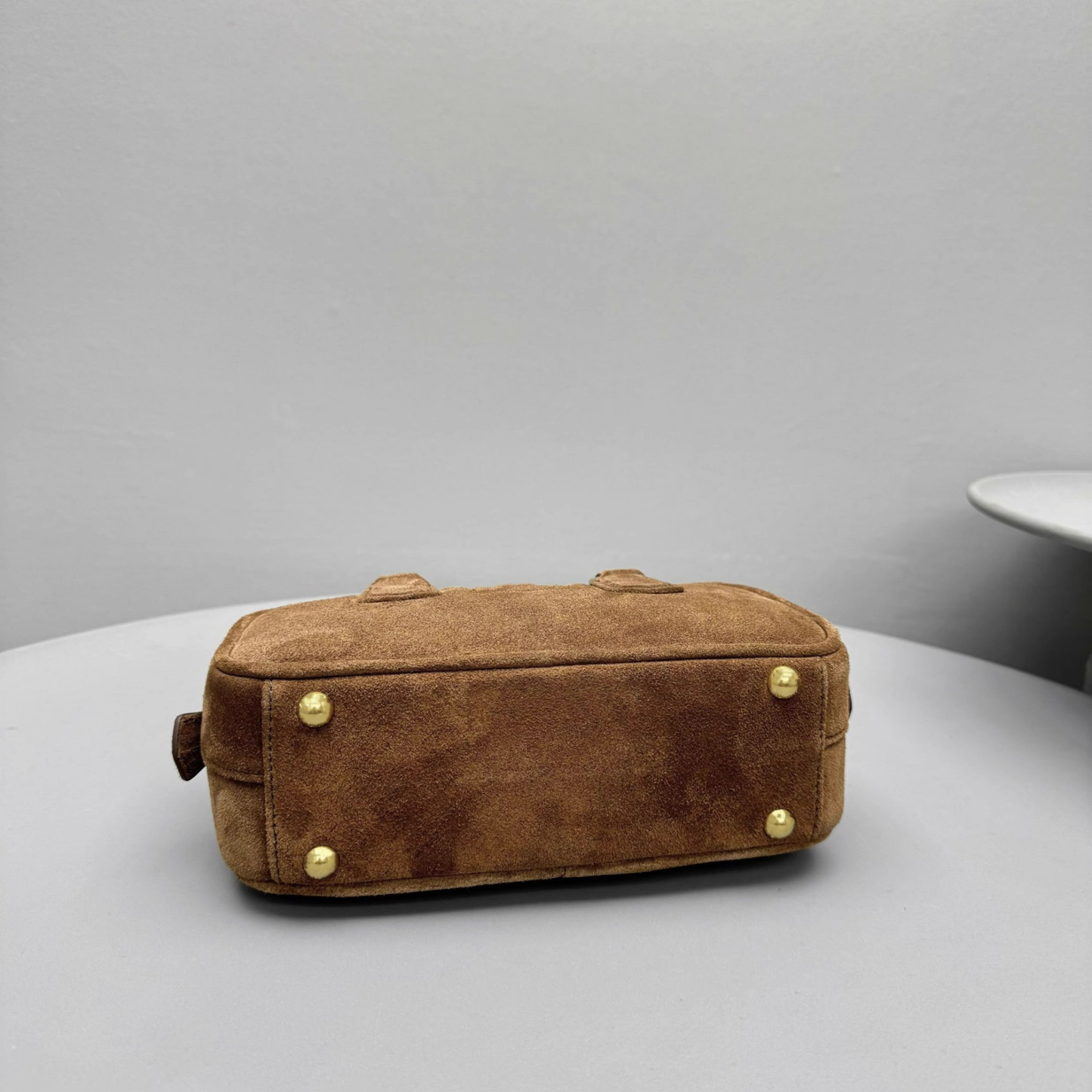 Compact Boxy Leather Bowling Top‑Handle Bag