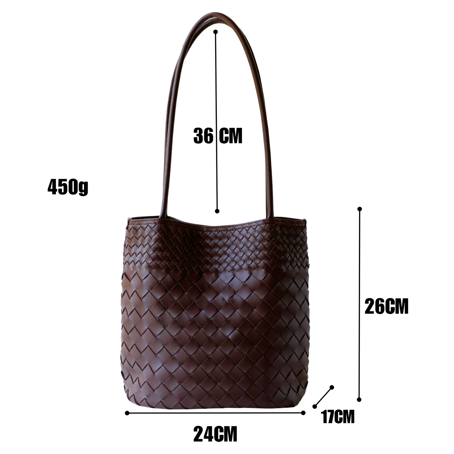 Woven Lightweight Leather Tote Bag