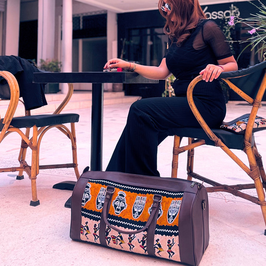 "Gnawa" Handcrafted Genuine Leather Duffle and Clutch Bags | Trendiesty - Black / Medium - Trendiesty Worldwide