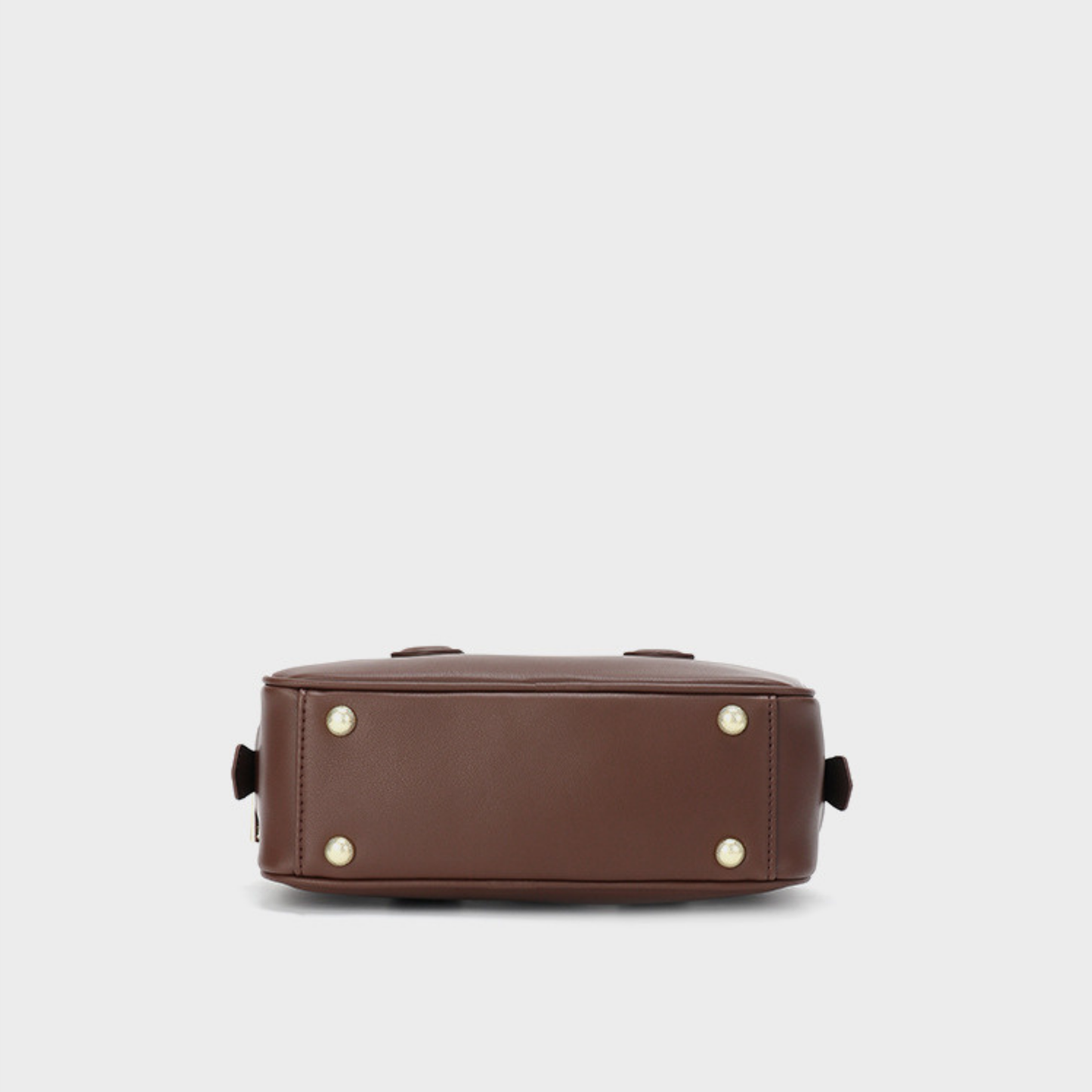 Compact Boxy Leather Bowling Top‑Handle Bag