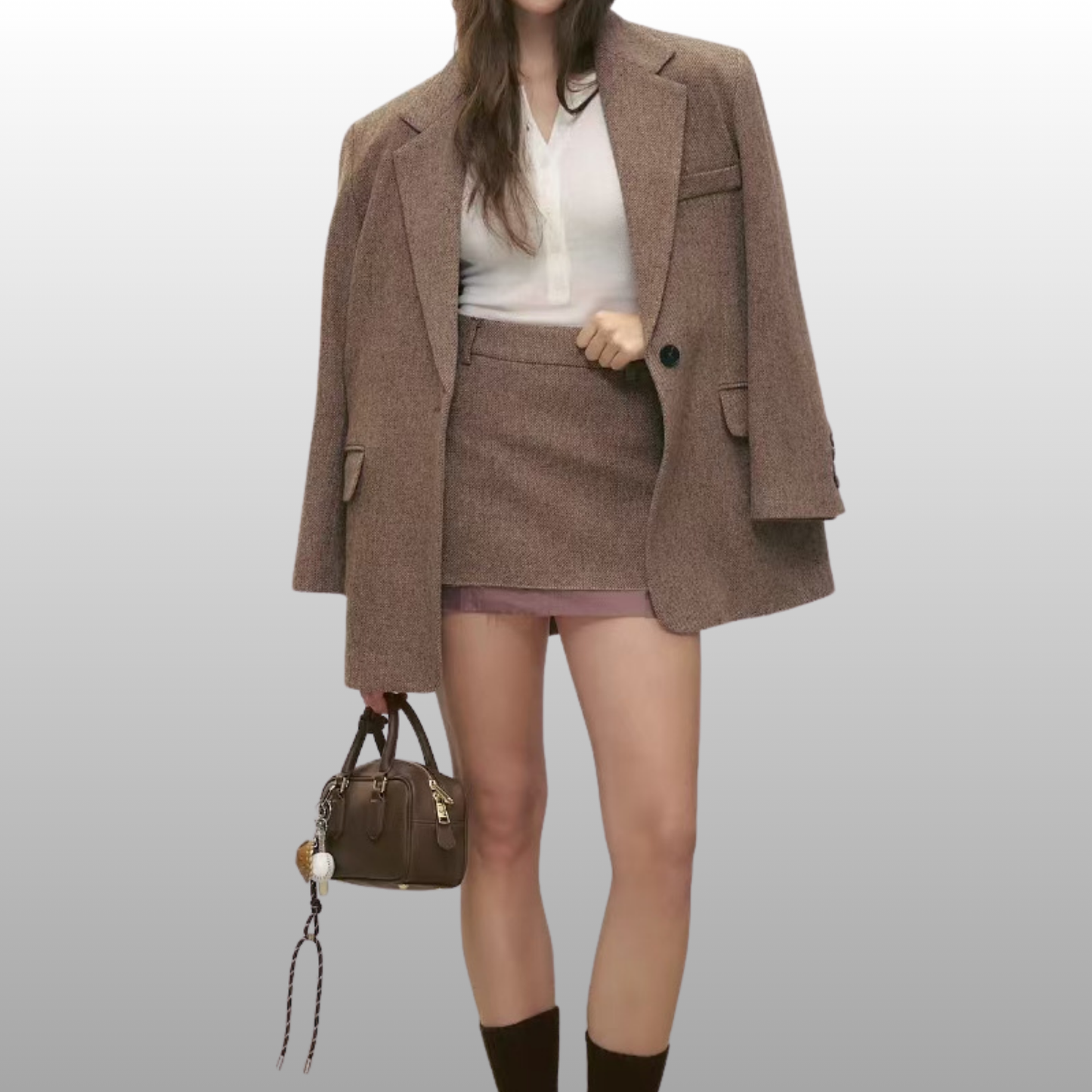Compact Boxy Leather Bowling Top‑Handle Bag
