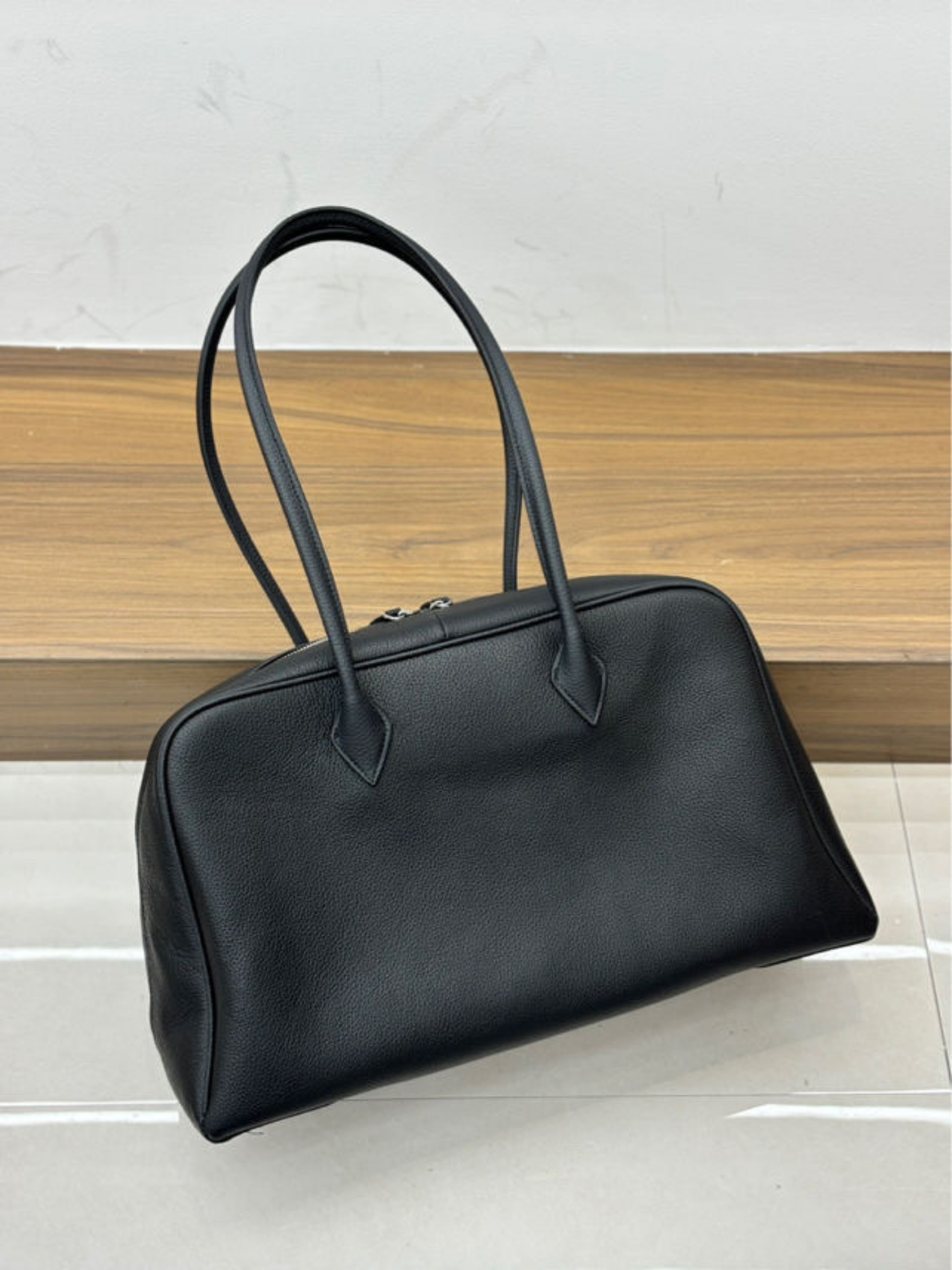 Classic Large Leather Bowling Bag