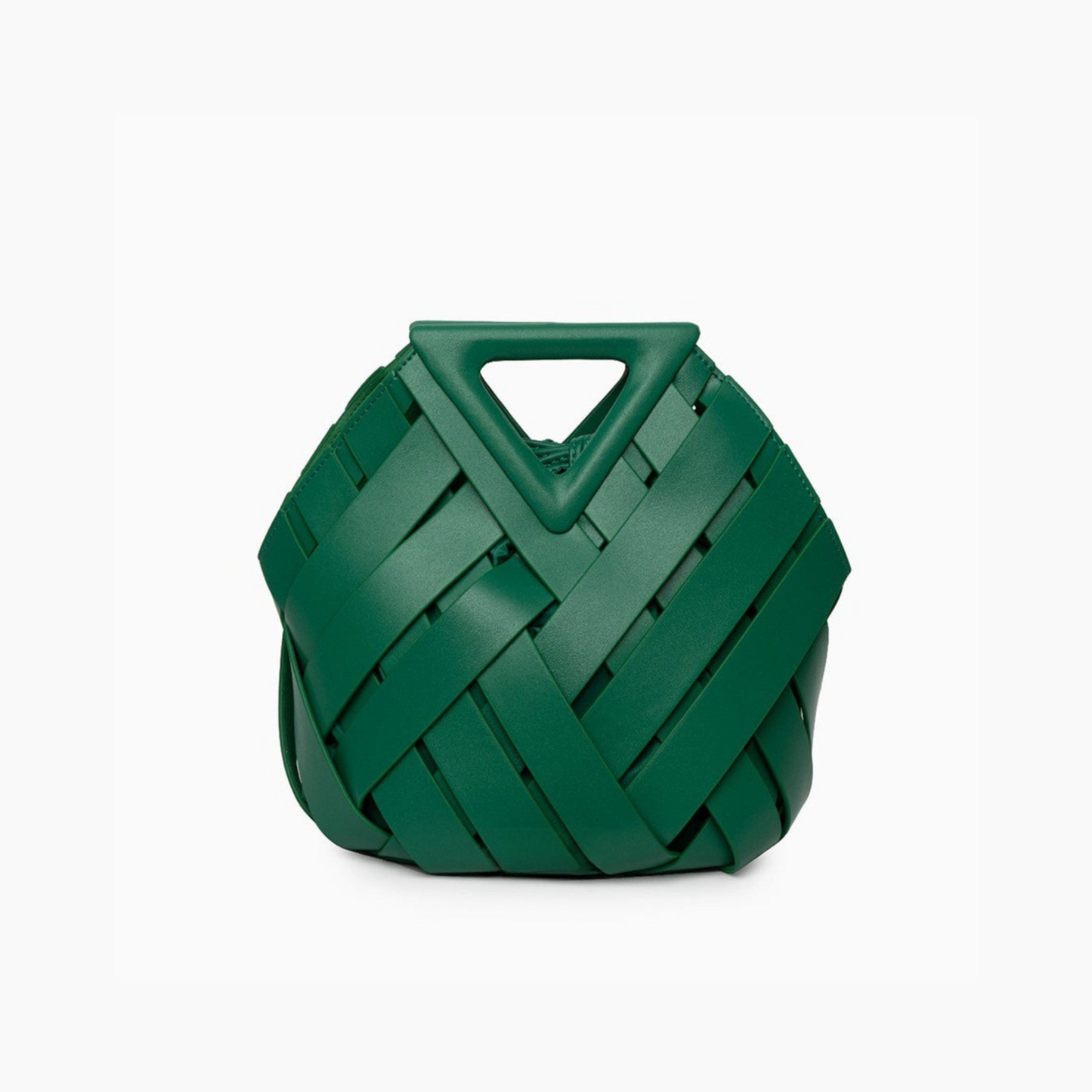 Woven-Style Leather Basket Bag
