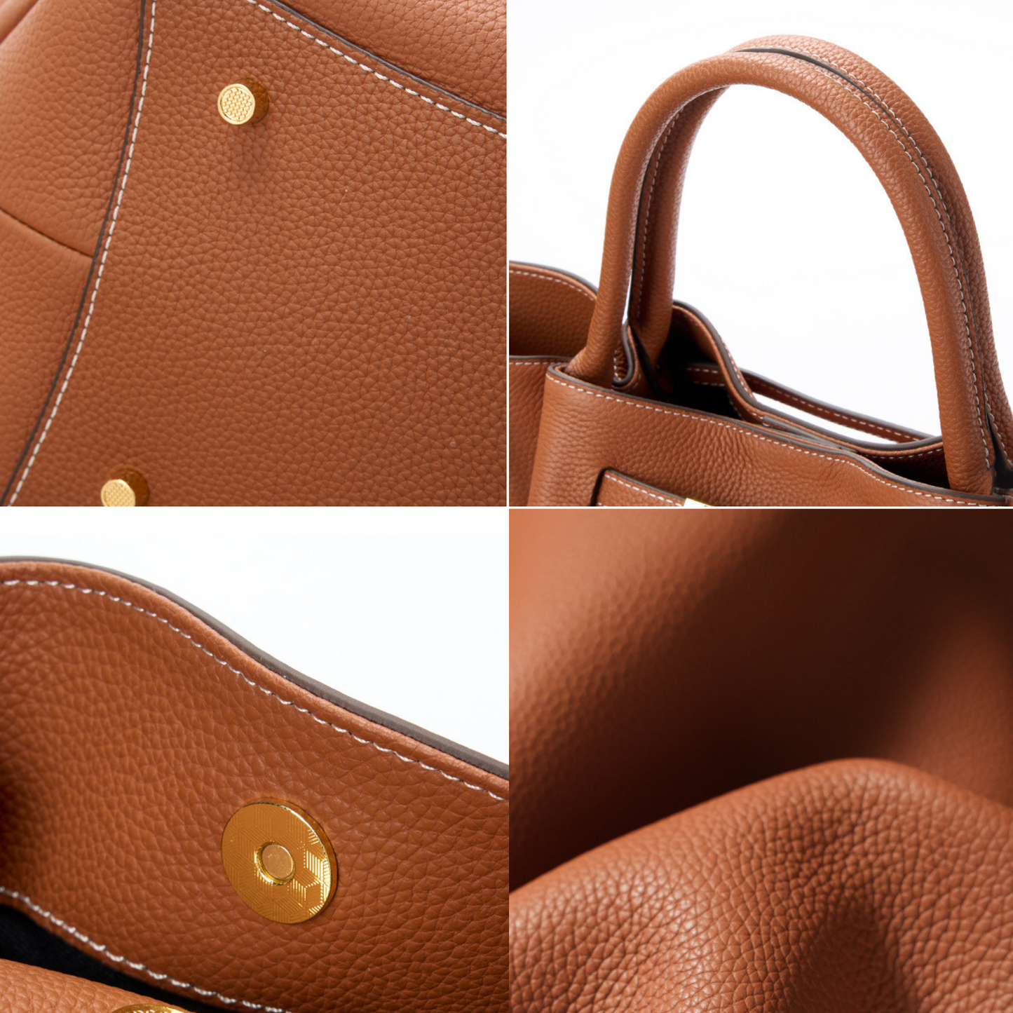 Structured Leather Tote Bag
