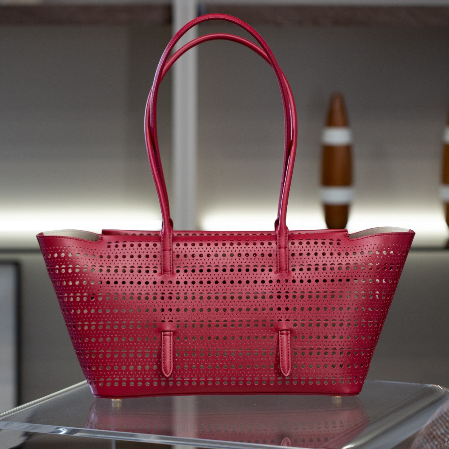 Hollow Out Shoulder Leather Bag