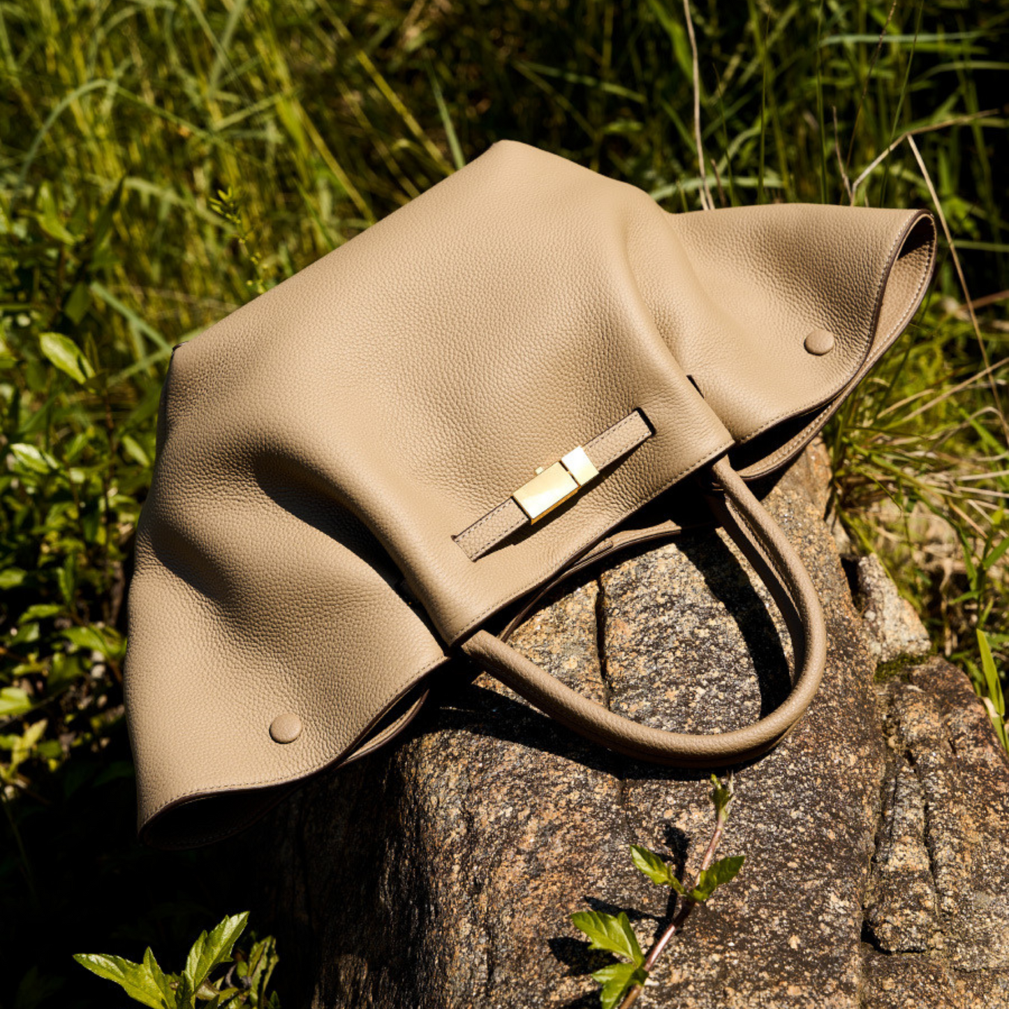 Structured Leather Tote Bag