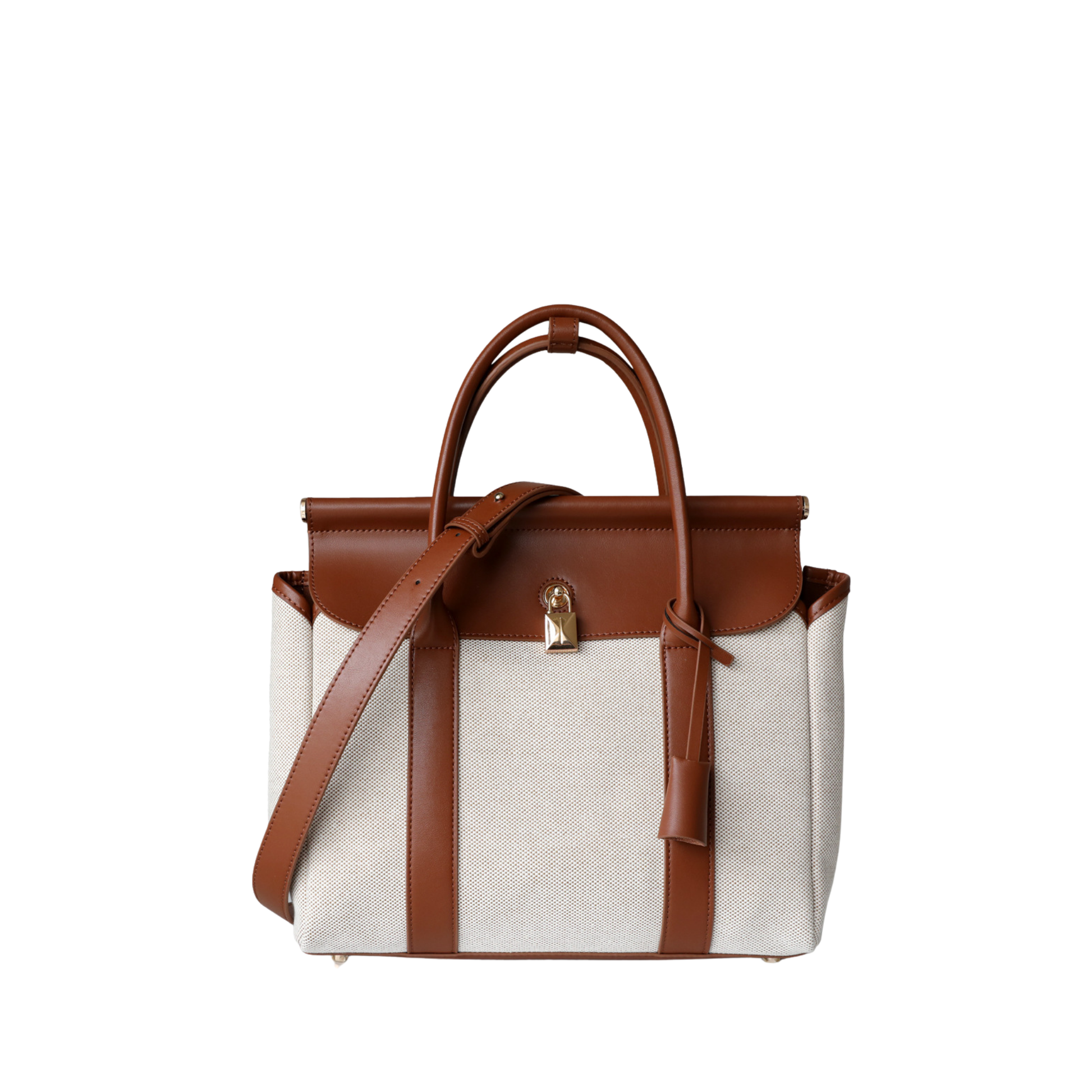 Loro Piana Loom L32 Inspired Leather Bag - Canvas Brown - Trendiesty Worldwide