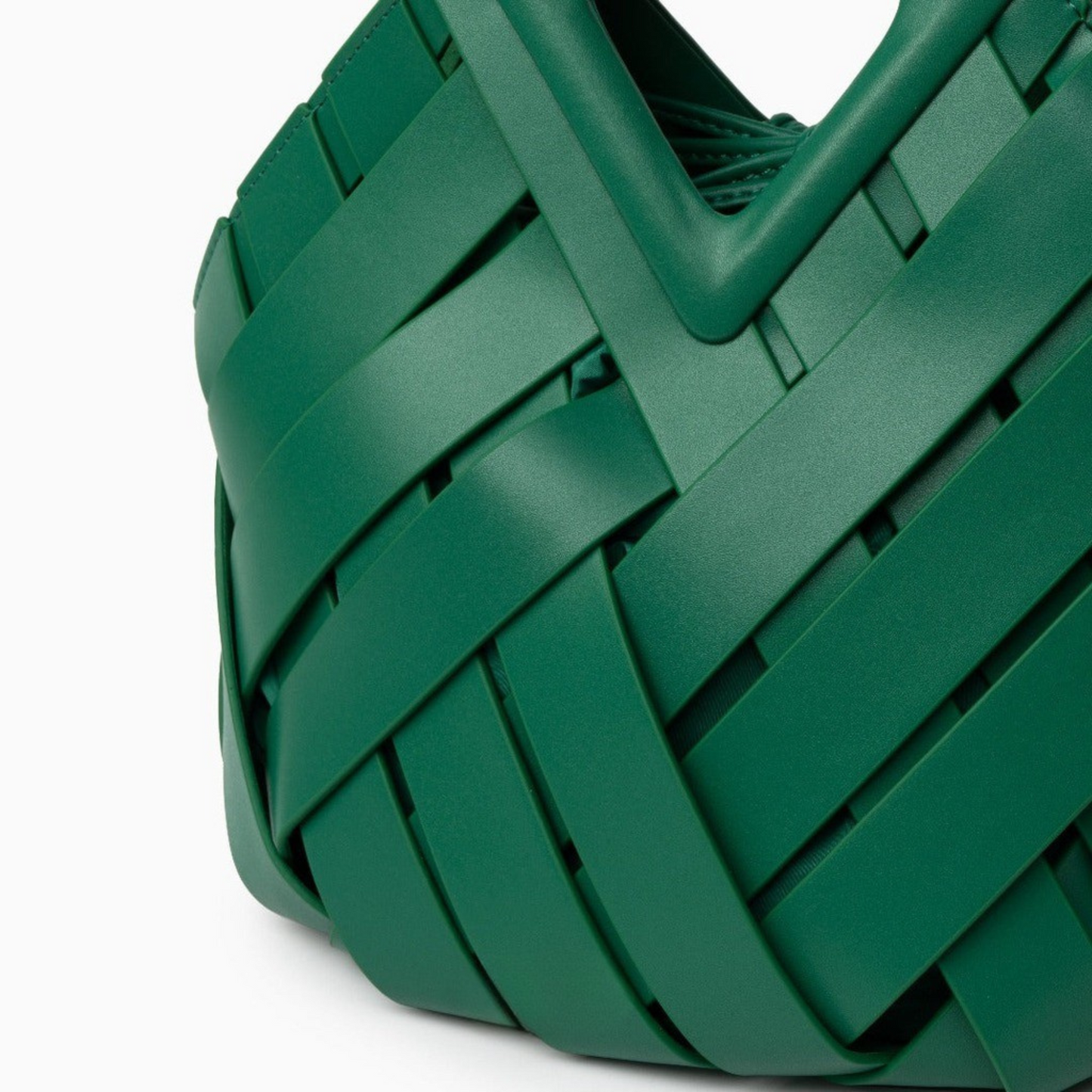 Woven-Style Leather Basket Bag