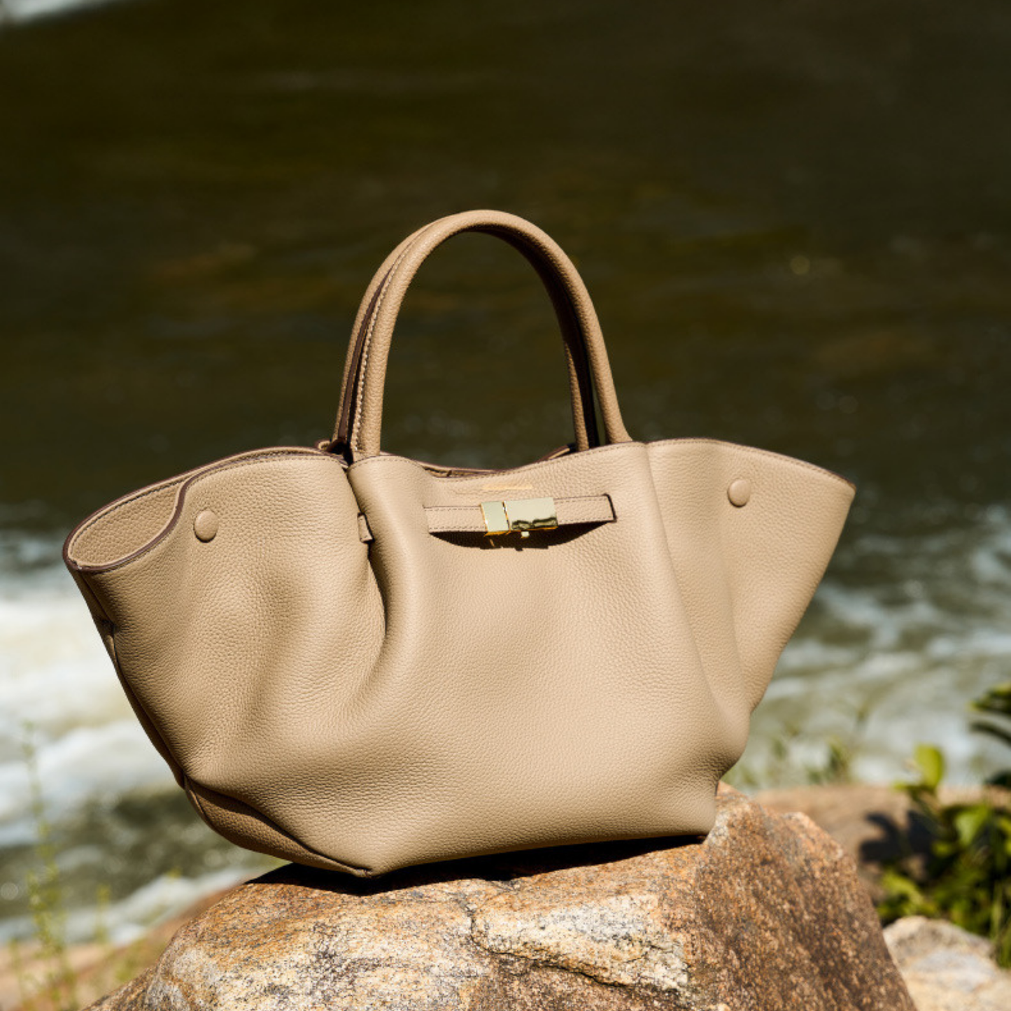 Structured Leather Tote Bag
