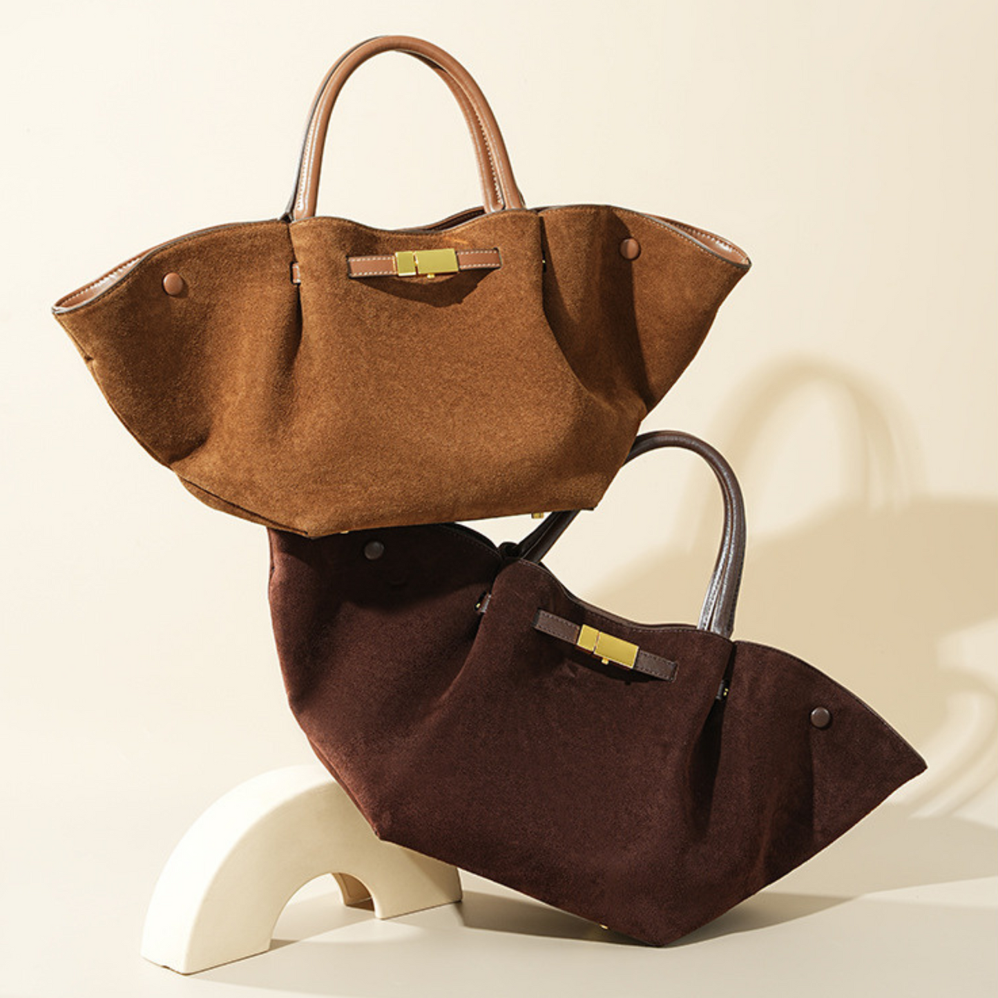 Structured Leather Tote Bag