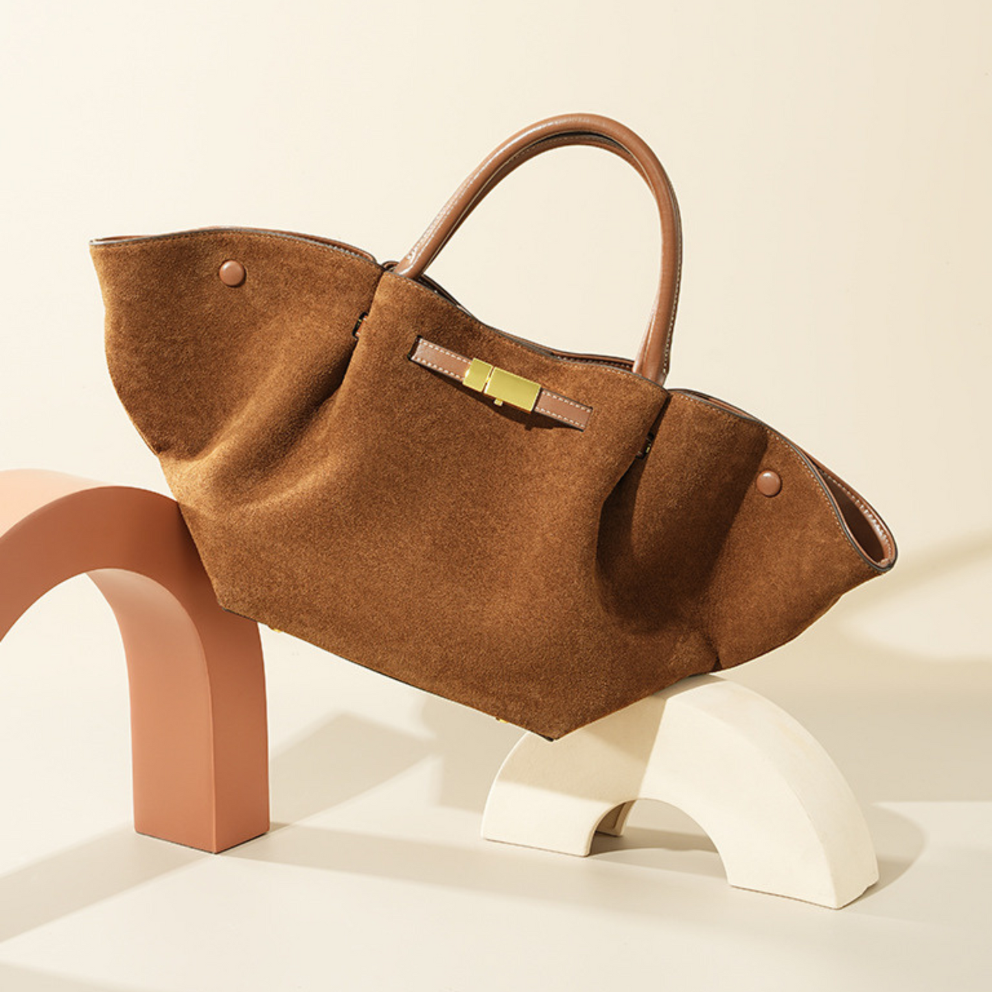Structured Leather Tote Bag