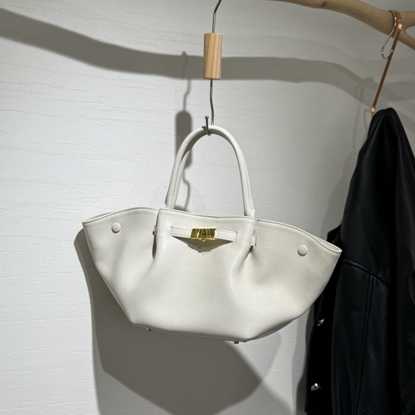 Structured Leather Tote Bag
