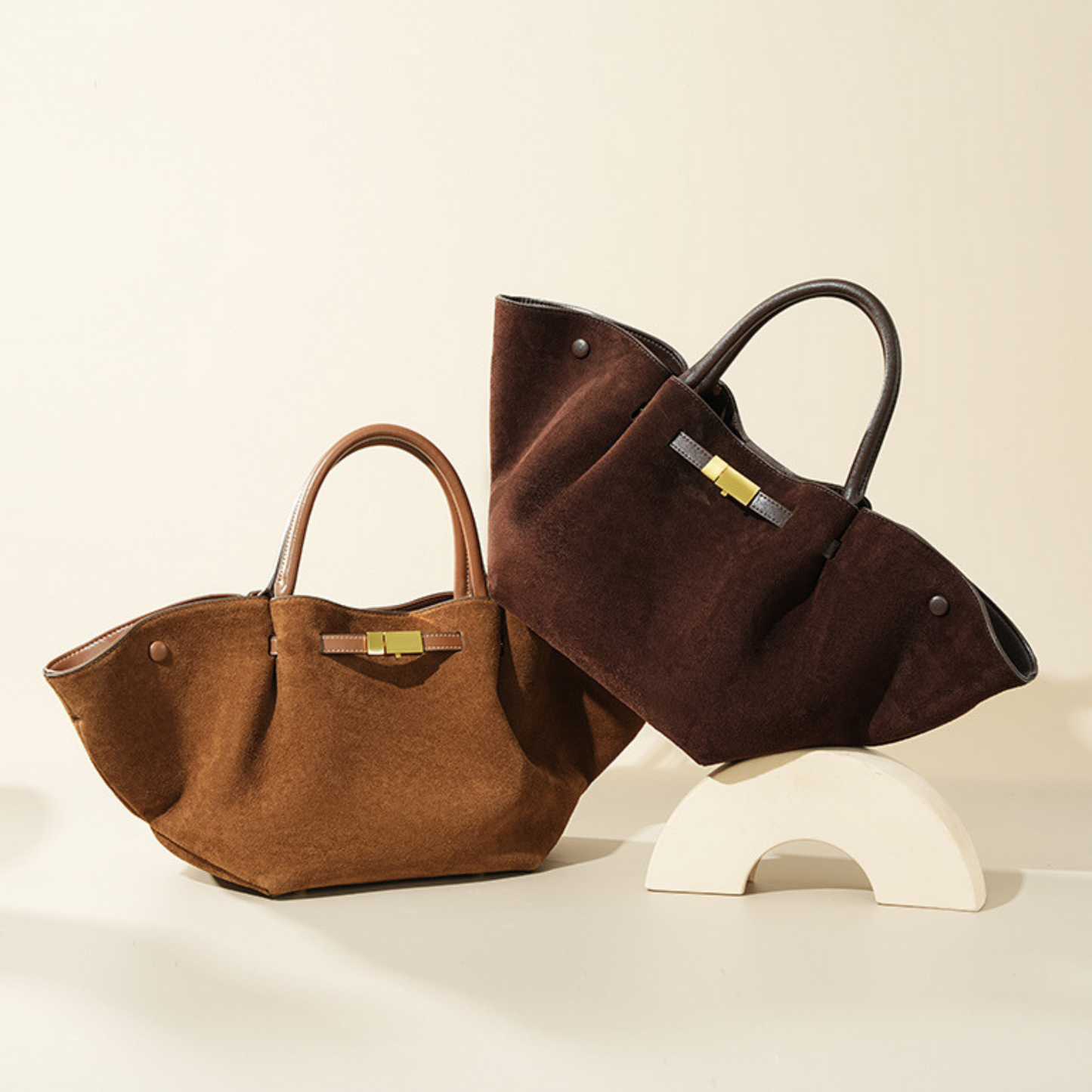 Structured Leather Tote Bag