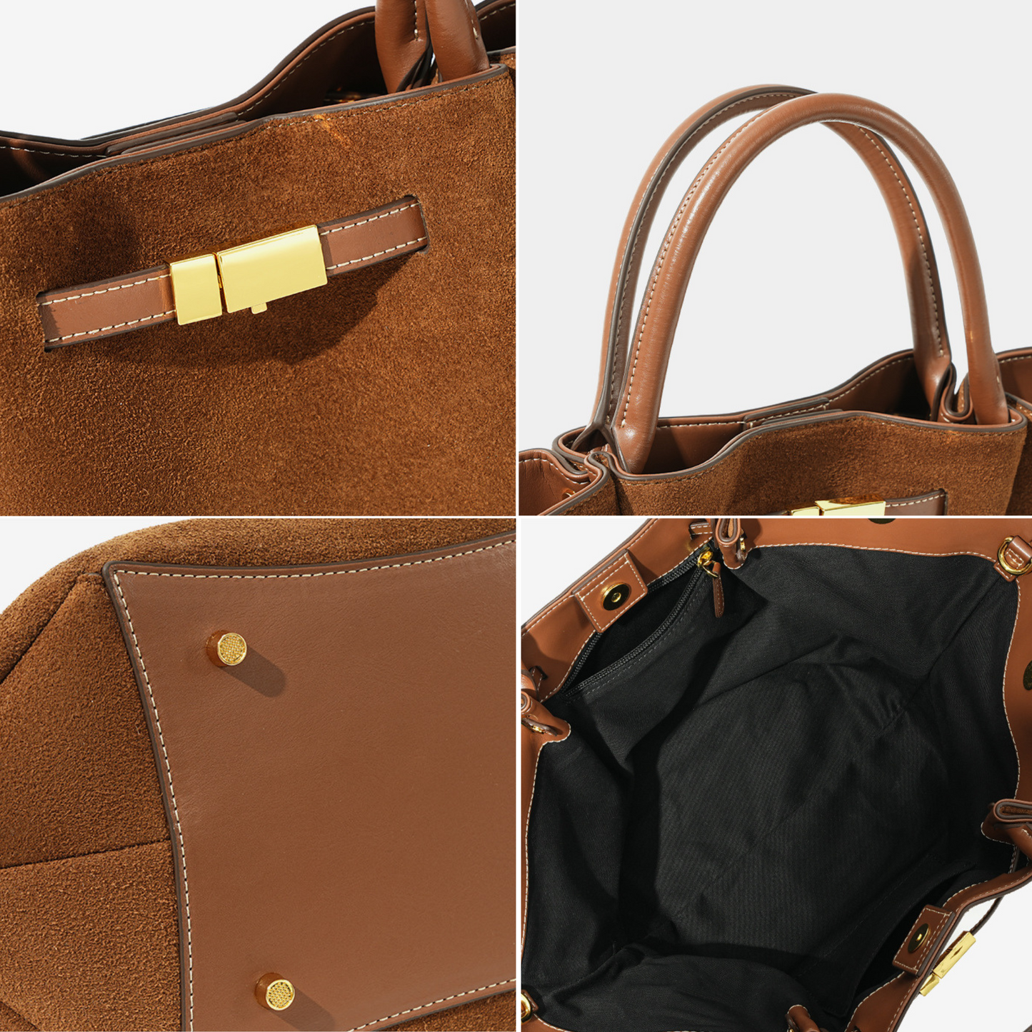 Structured Leather Tote Bag