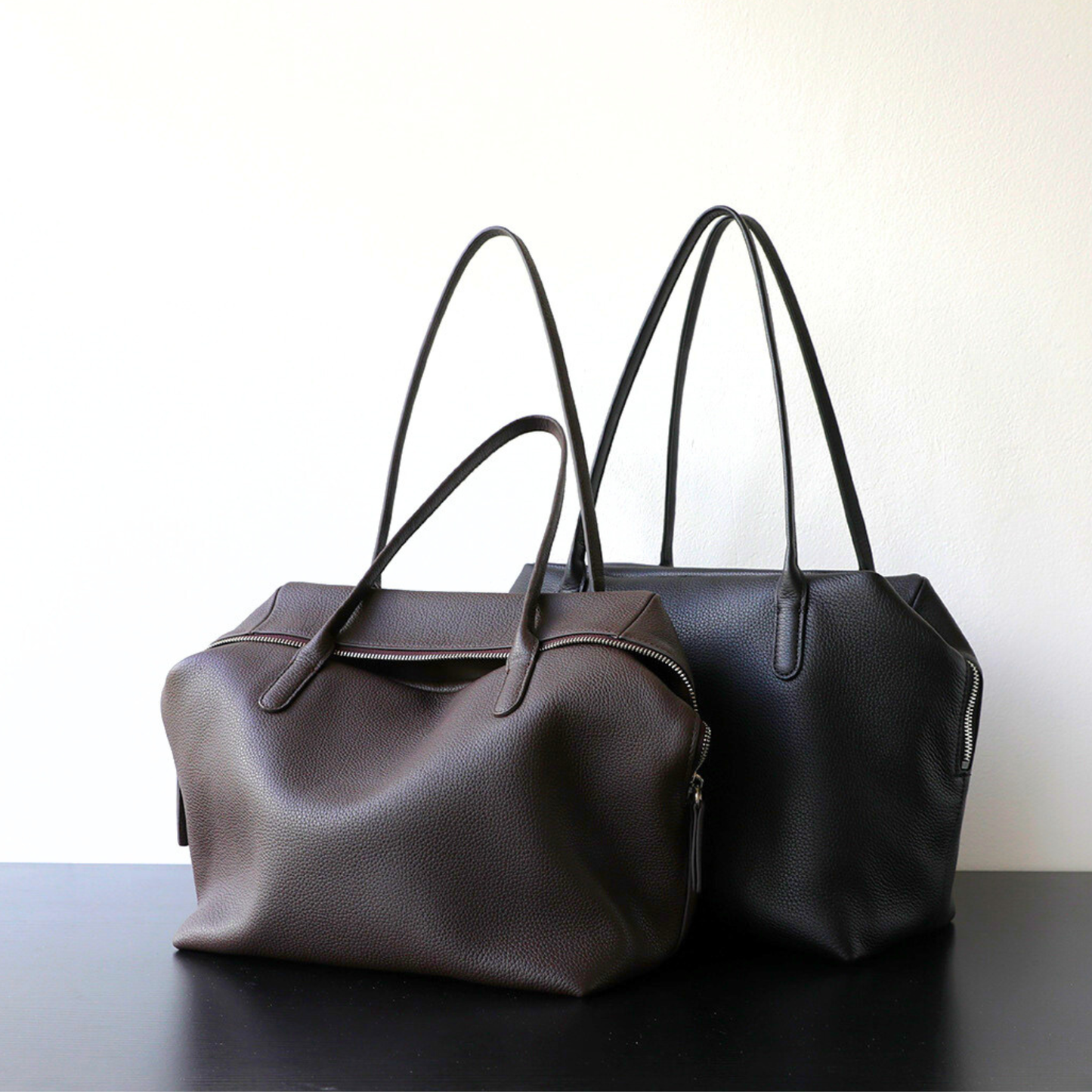 Minimalist Soft‑Grain Leather Tote Bag