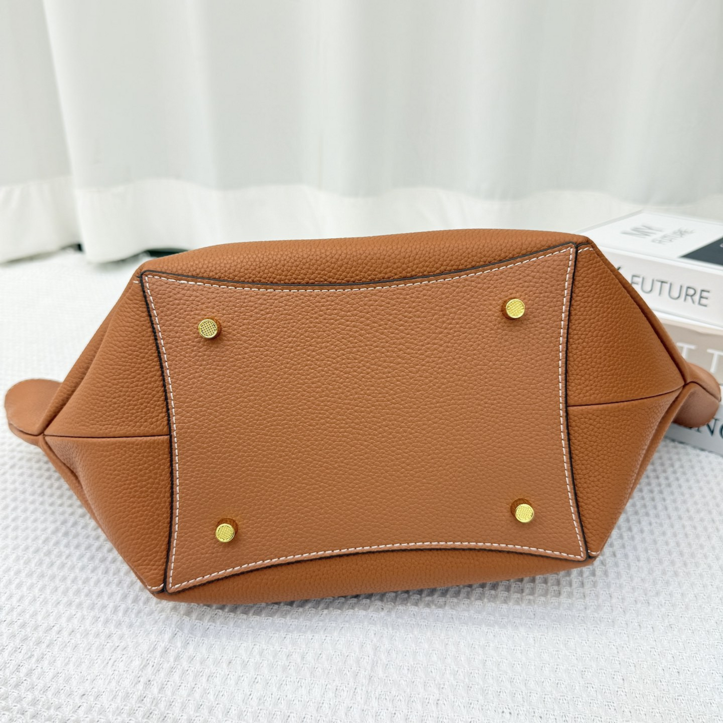 Structured Leather Tote Bag