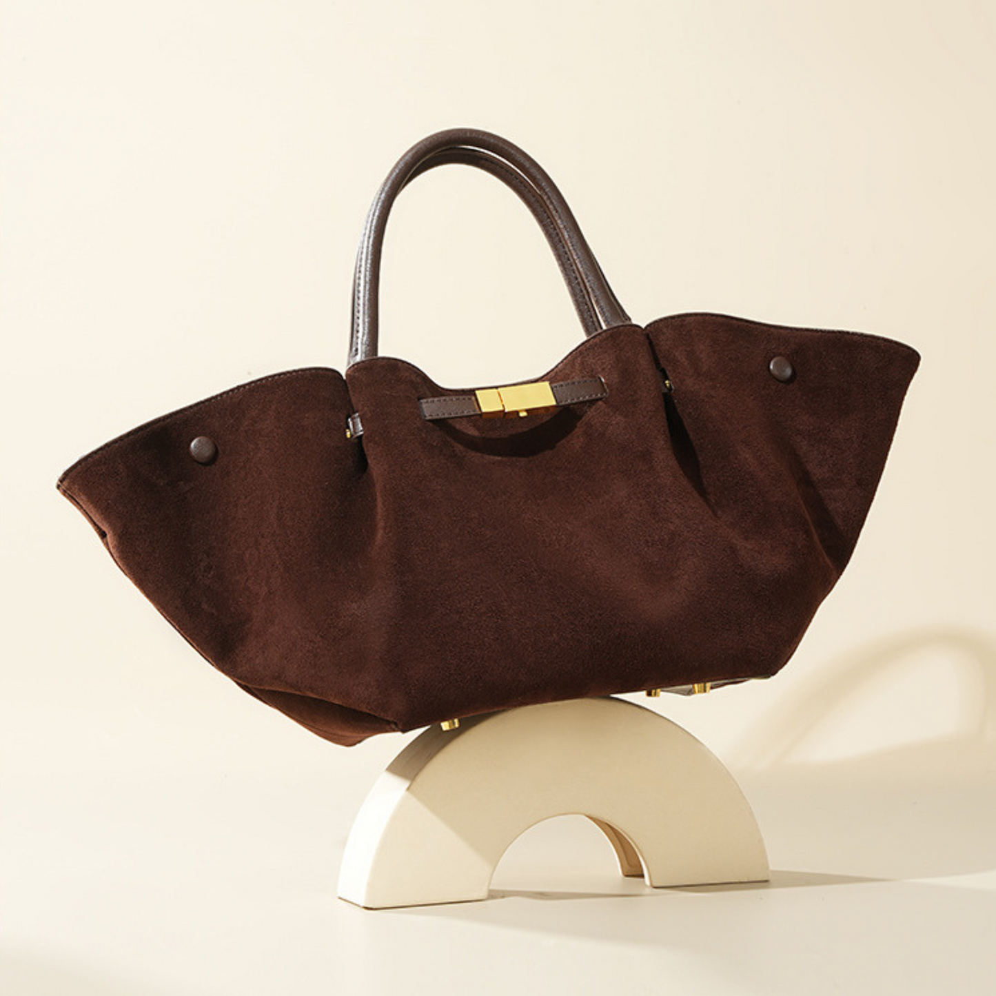 Structured Leather Tote Bag