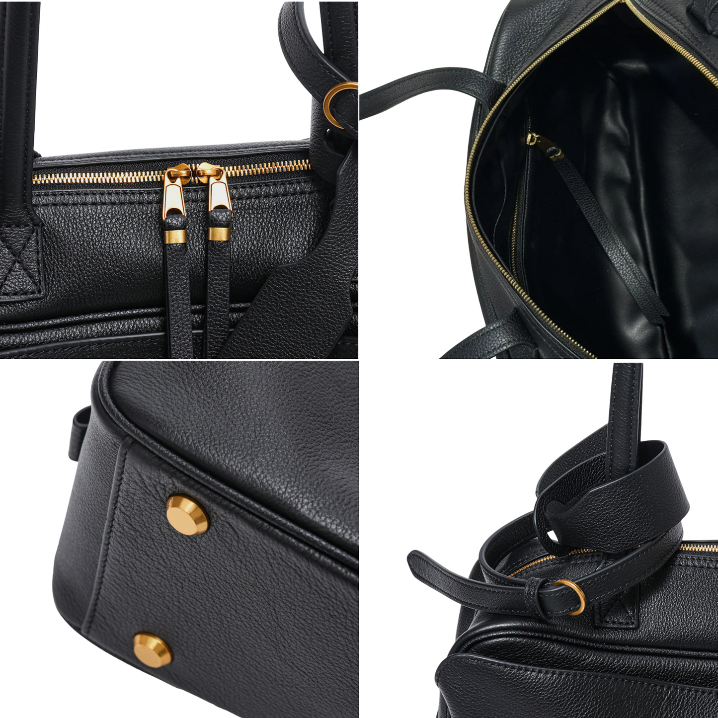 Top-Layer Leather Bowling Shoulder Bag