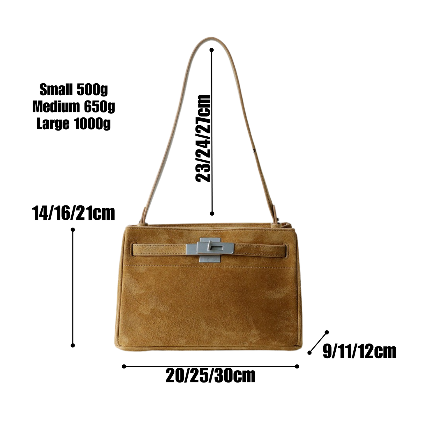 Slim Underarm Luxurious Leather Shoulder Bag