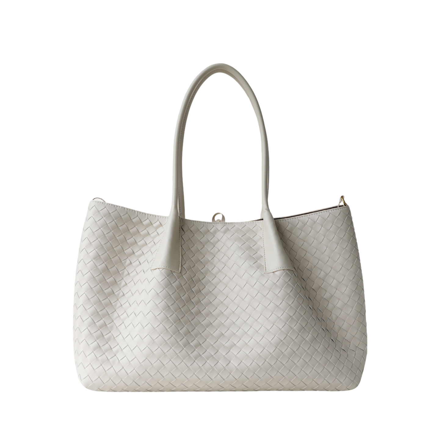 Woven Carryall Leather Shoulder Tote