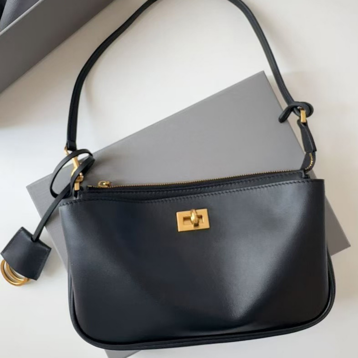 Bolso de mano de piel inspirado en BALENCIAGA-RODEO para mujer