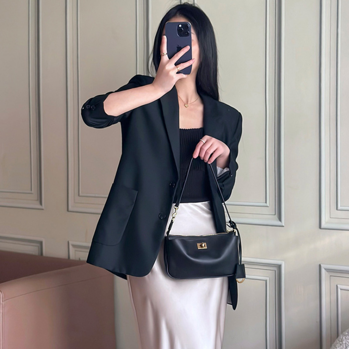 Bolso de mano de piel inspirado en BALENCIAGA-RODEO para mujer