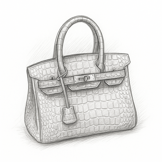 Custom handcrafted Croco Printed leather handbag