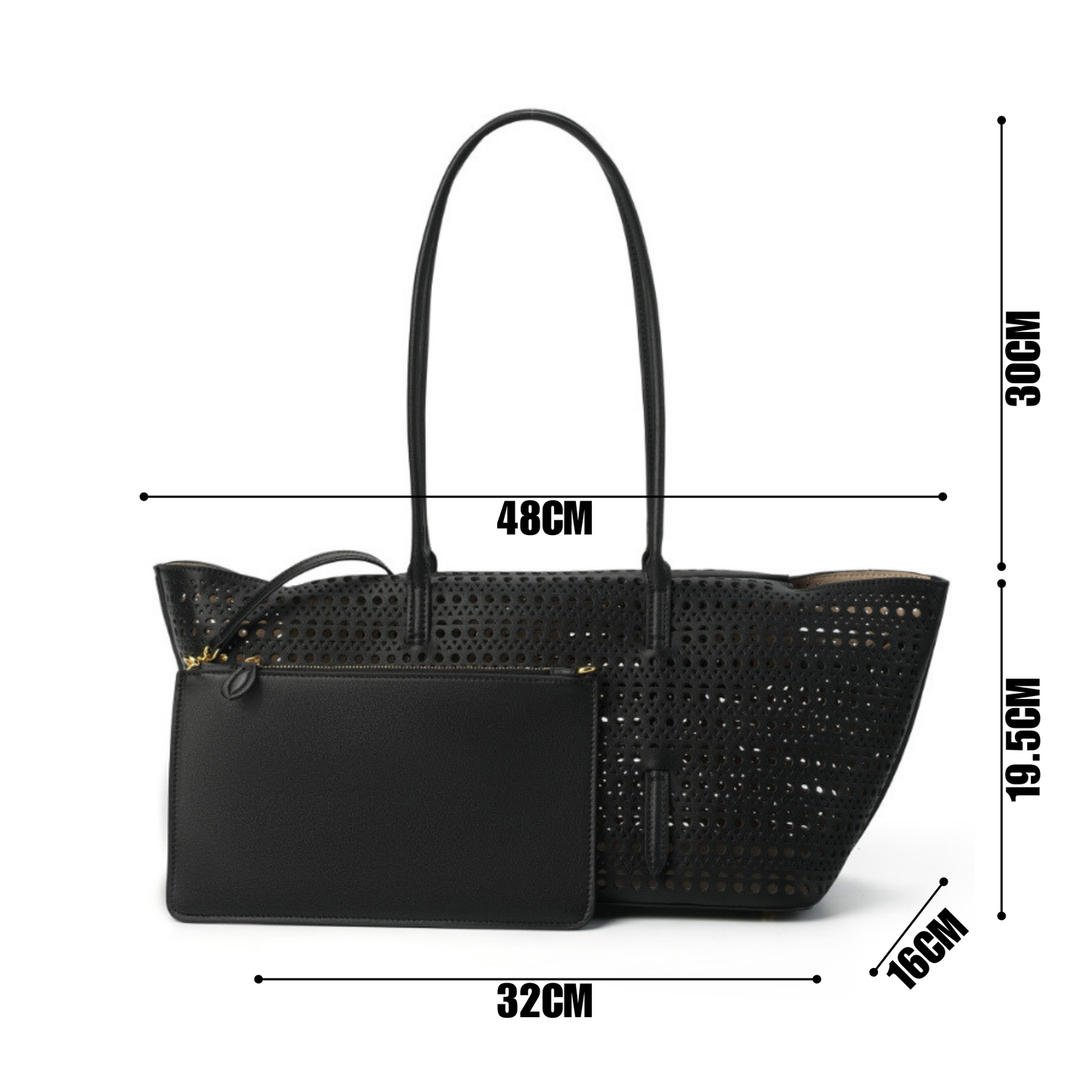 Hollow Out Shoulder Leather Bag
