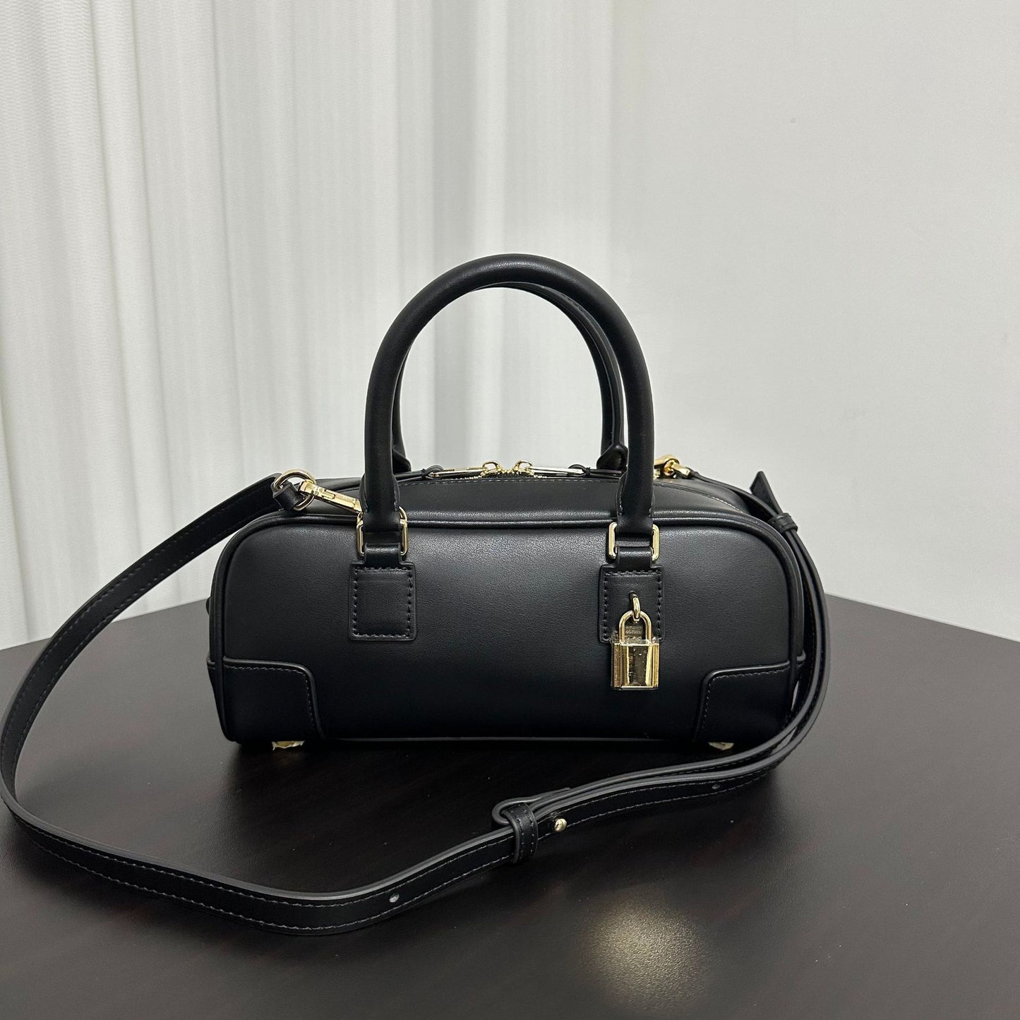 Compact Soft-Grain Leather Top Handle Bag