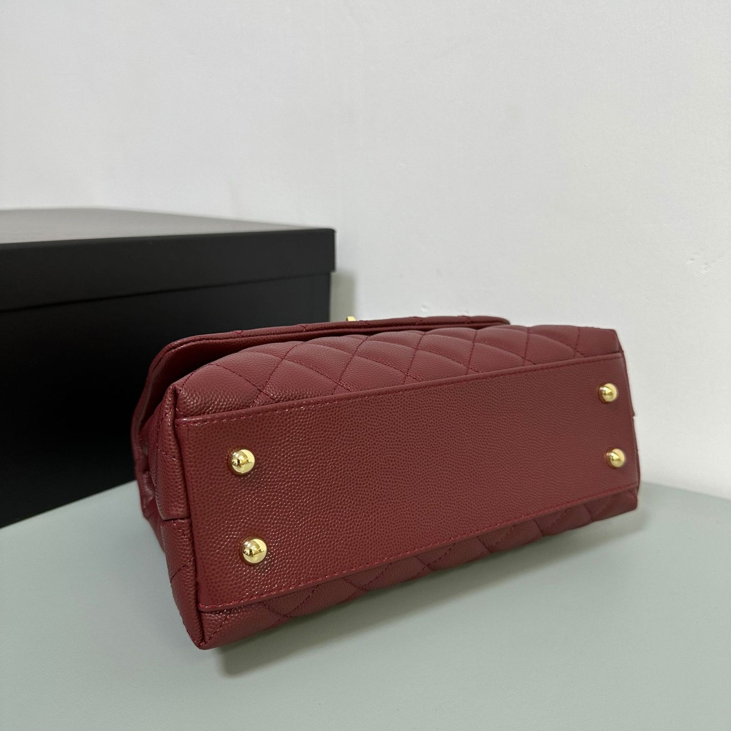 Luxury inspired Top Handle Flap Leather Bag
