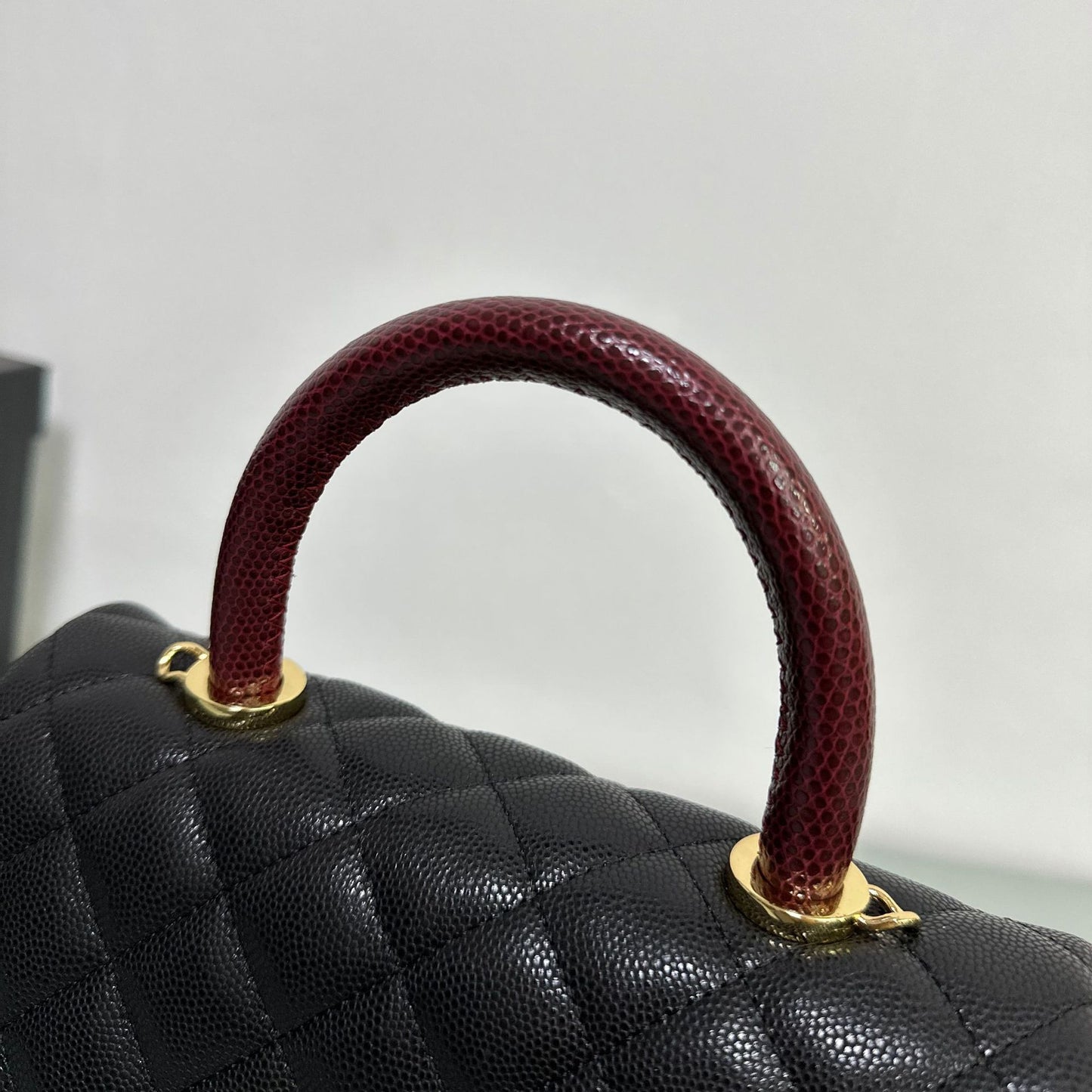 Luxury inspired Top Handle Flap Leather Bag