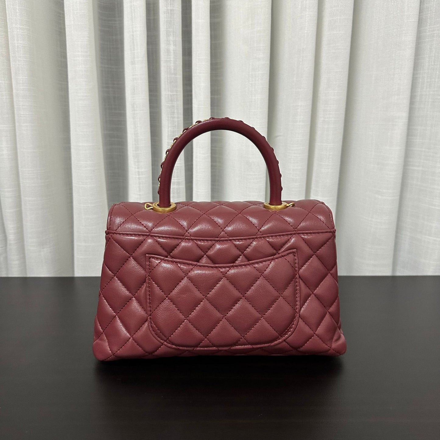 Luxury inspired Top Handle Flap Leather Bag