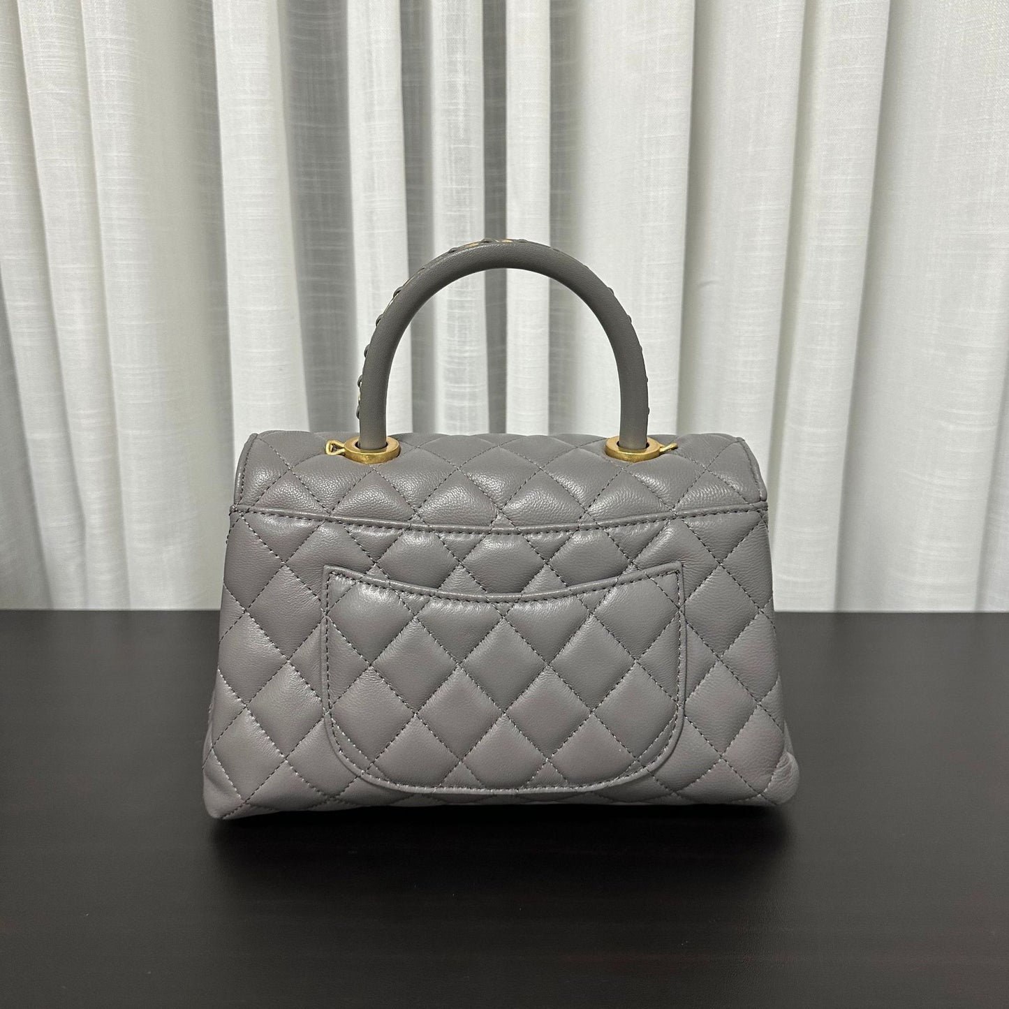 Luxury inspired Top Handle Flap Leather Bag