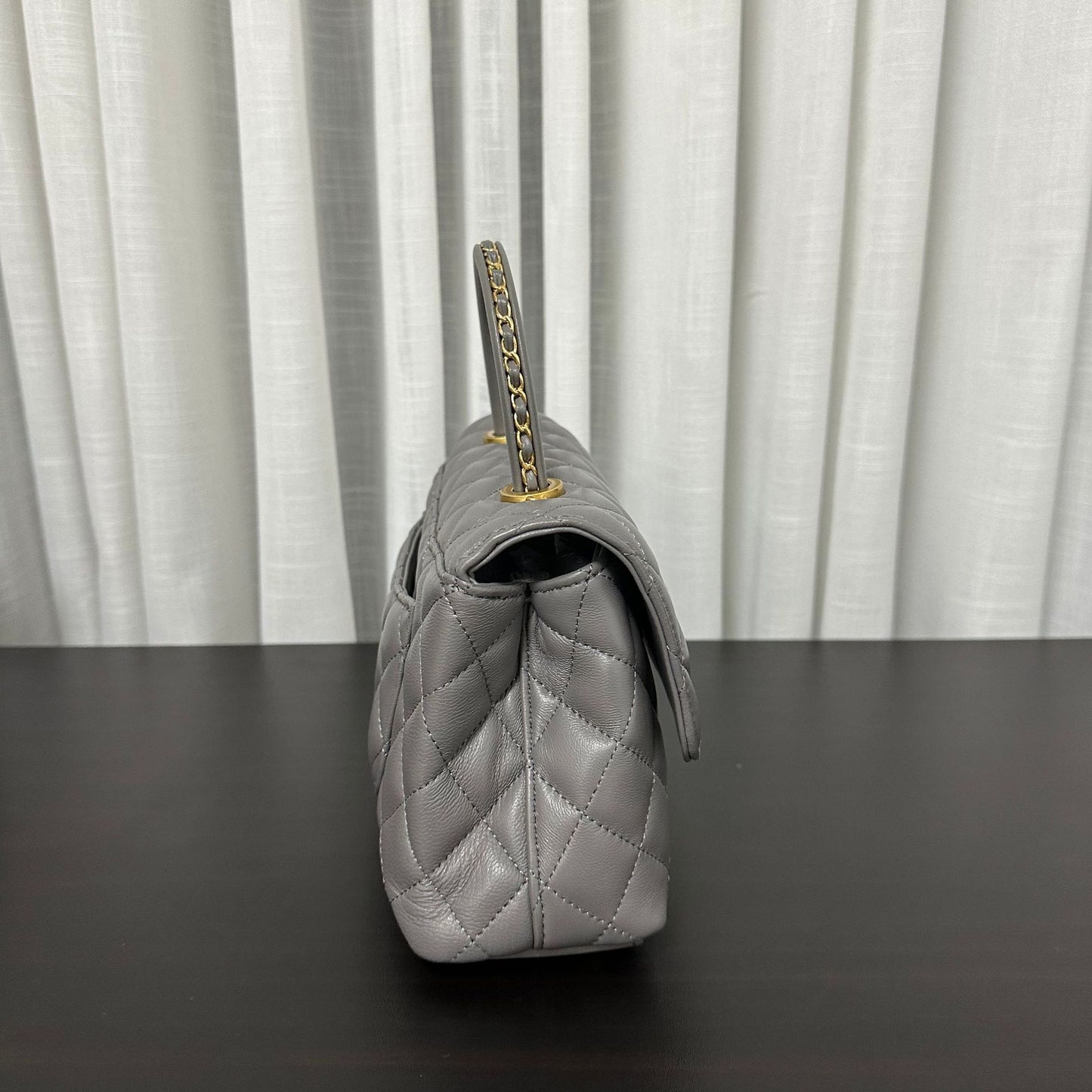 Luxury inspired Top Handle Flap Leather Bag
