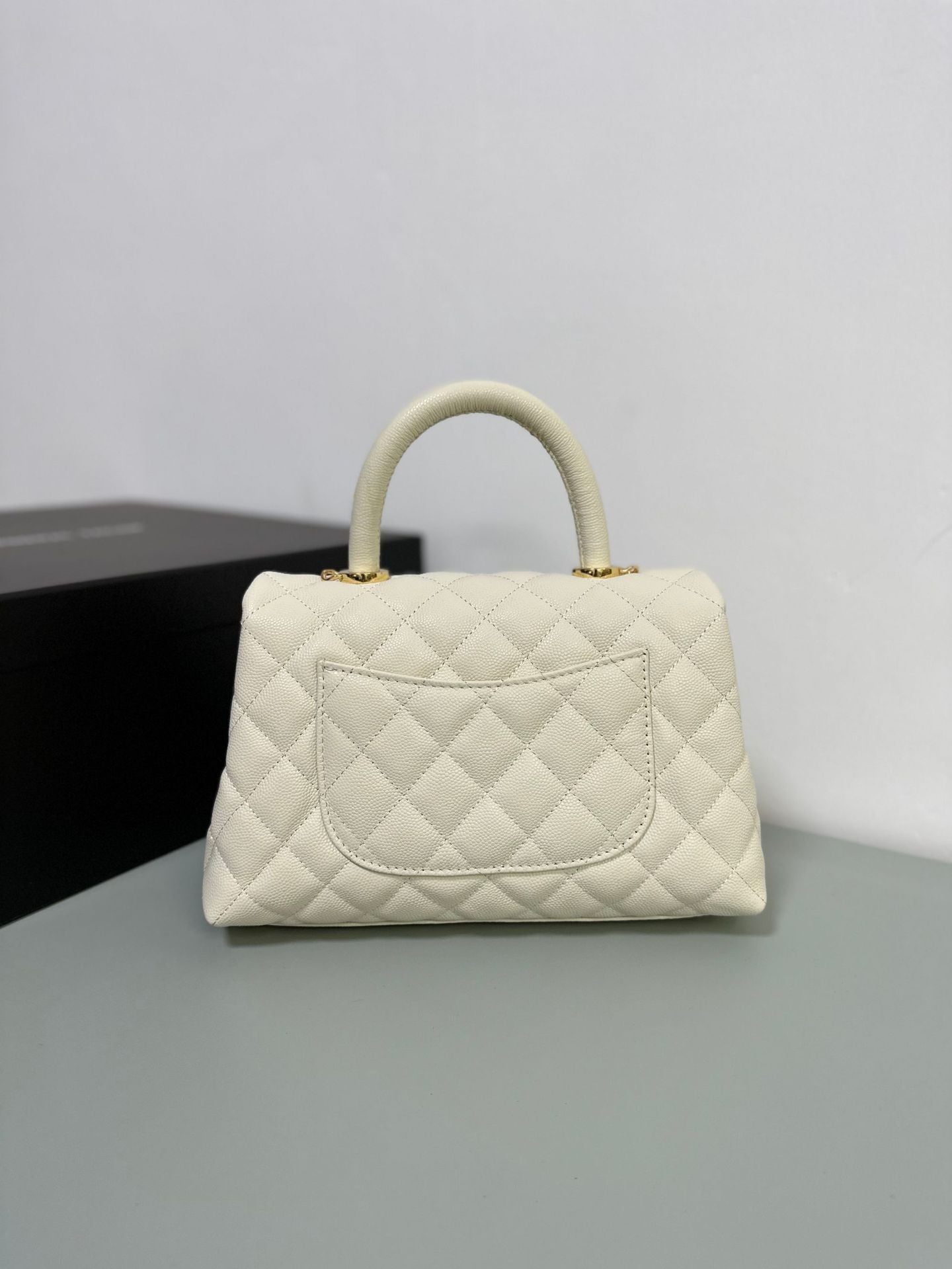 Luxury inspired Top Handle Flap Leather Bag