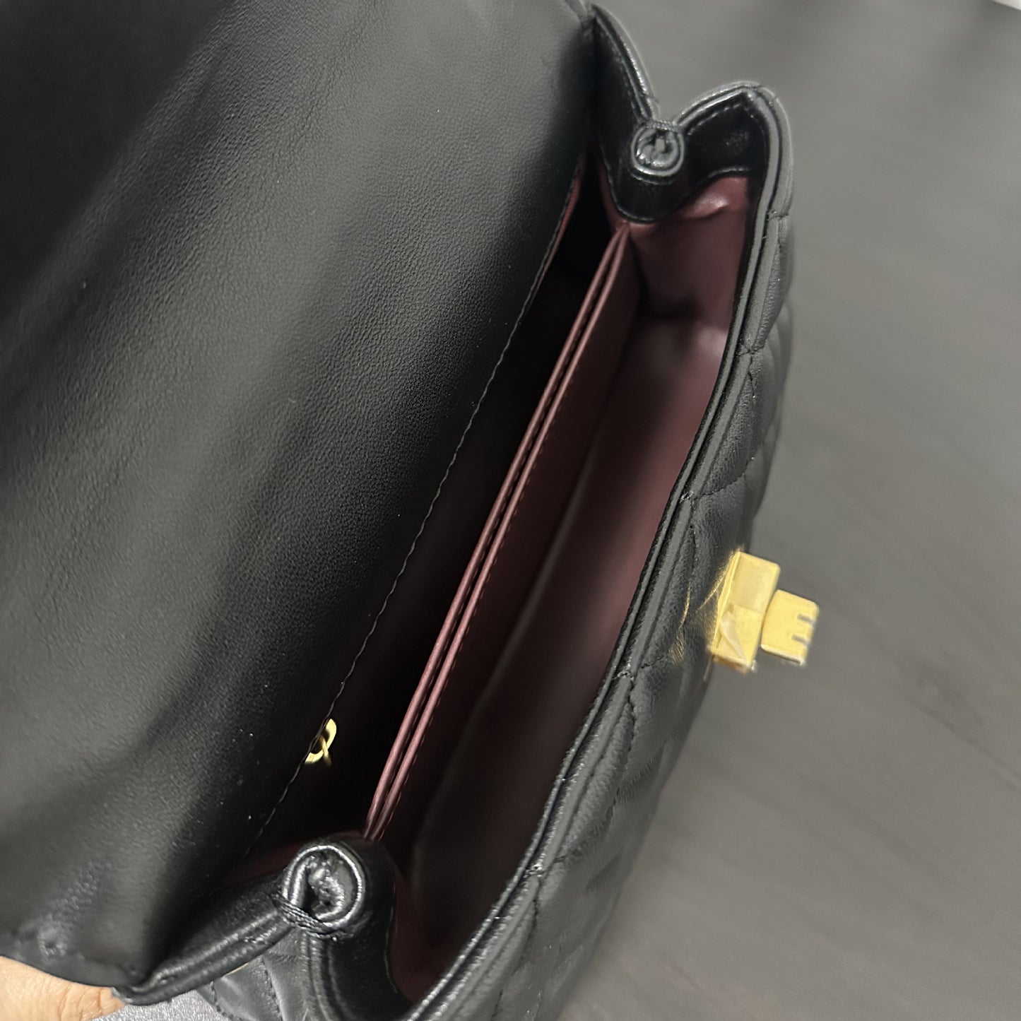 Luxury inspired Top Handle Flap Leather Bag