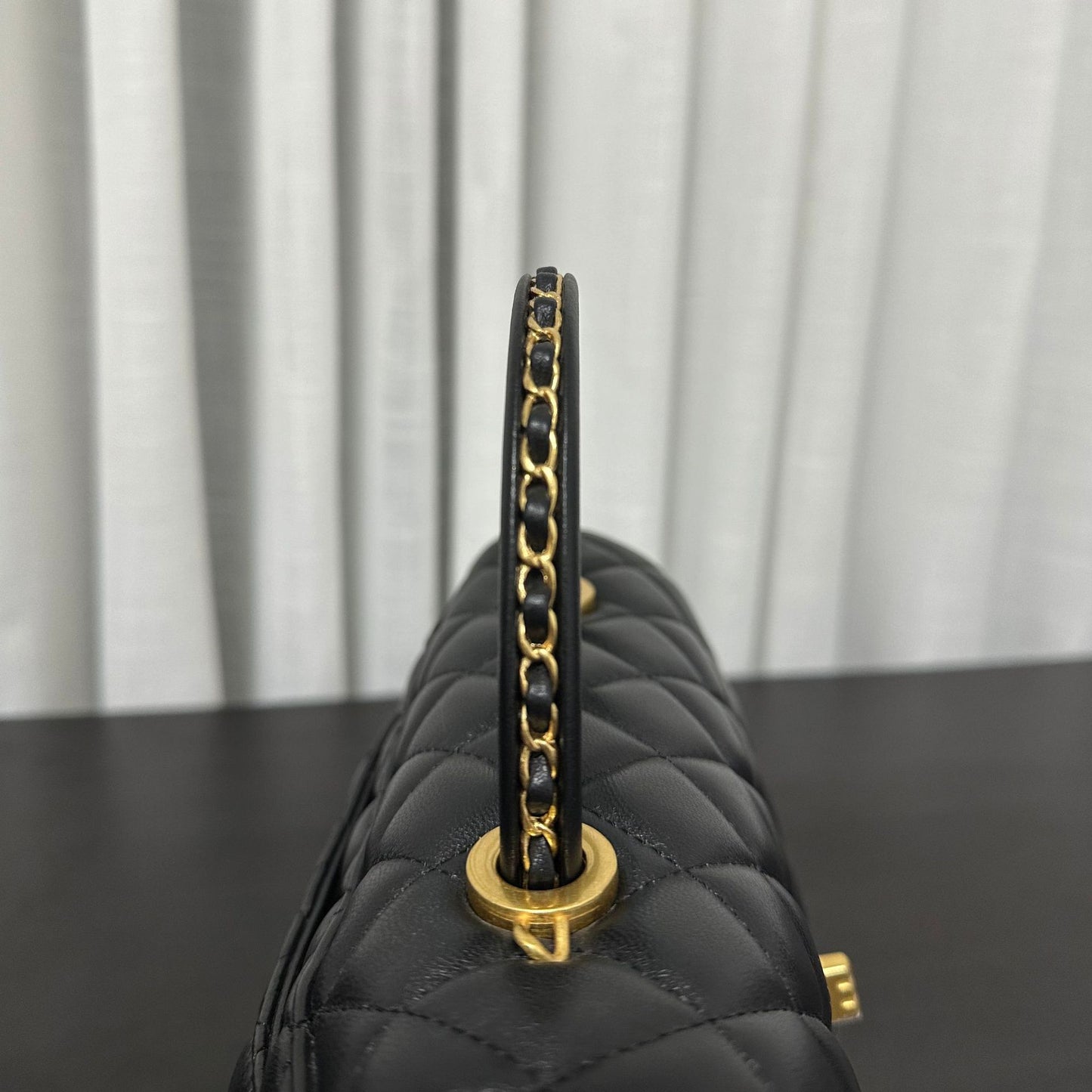 Luxury inspired Top Handle Flap Leather Bag
