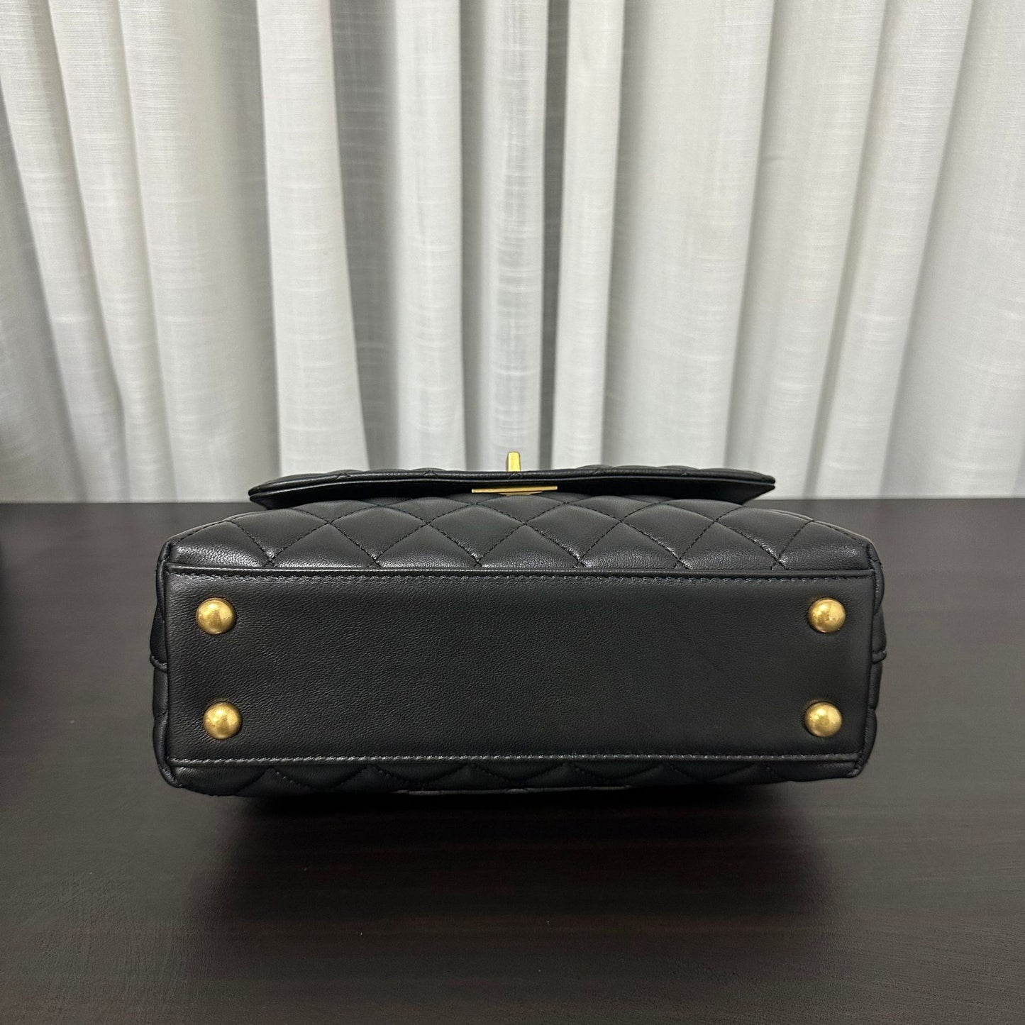 Luxury inspired Top Handle Flap Leather Bag