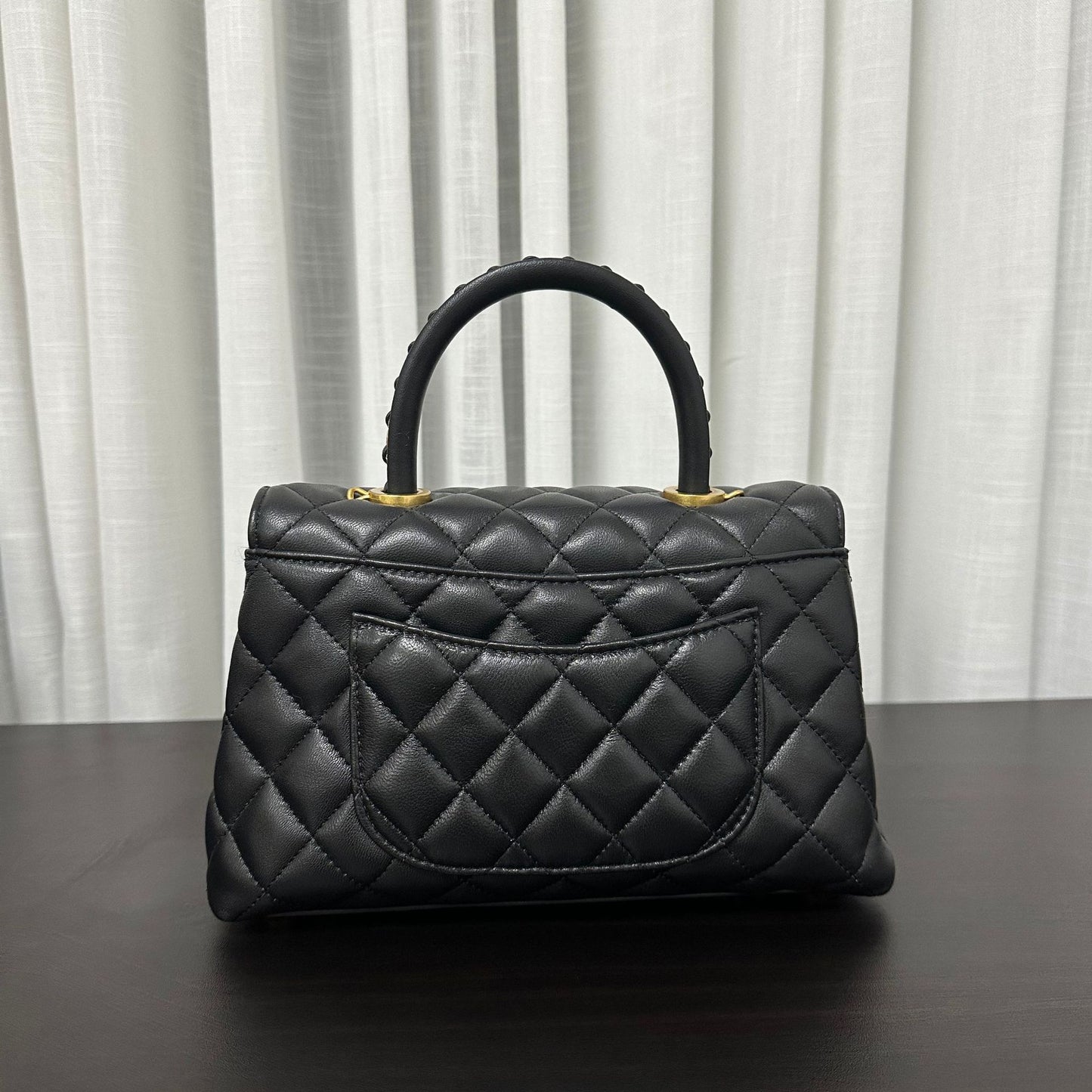 Luxury inspired Top Handle Flap Leather Bag