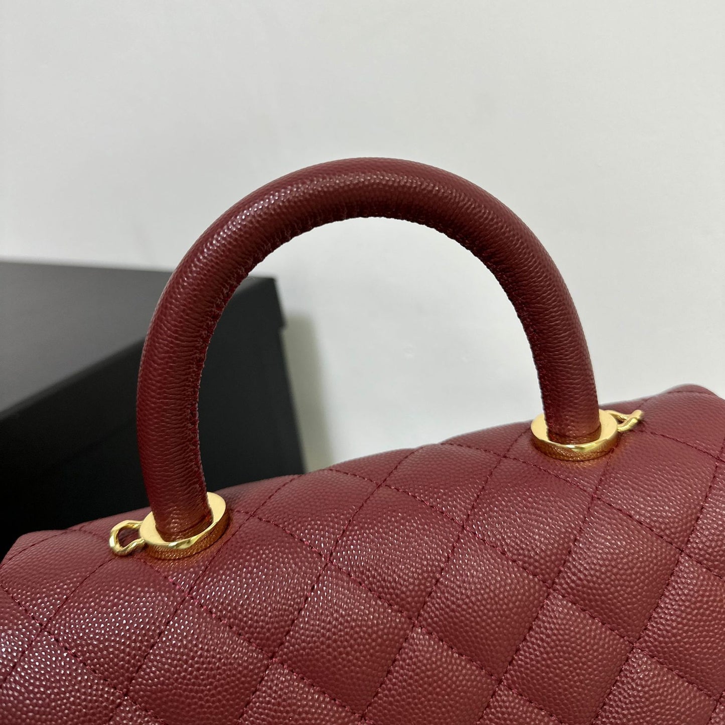 Luxury inspired Top Handle Flap Leather Bag
