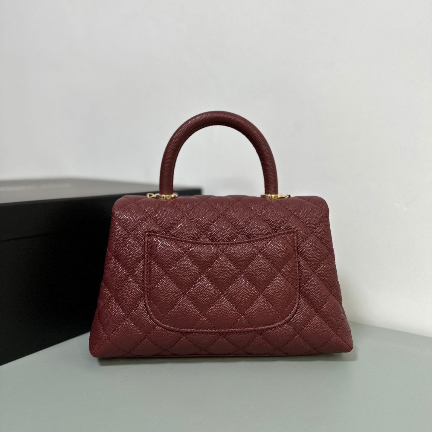 Luxury inspired Top Handle Flap Leather Bag