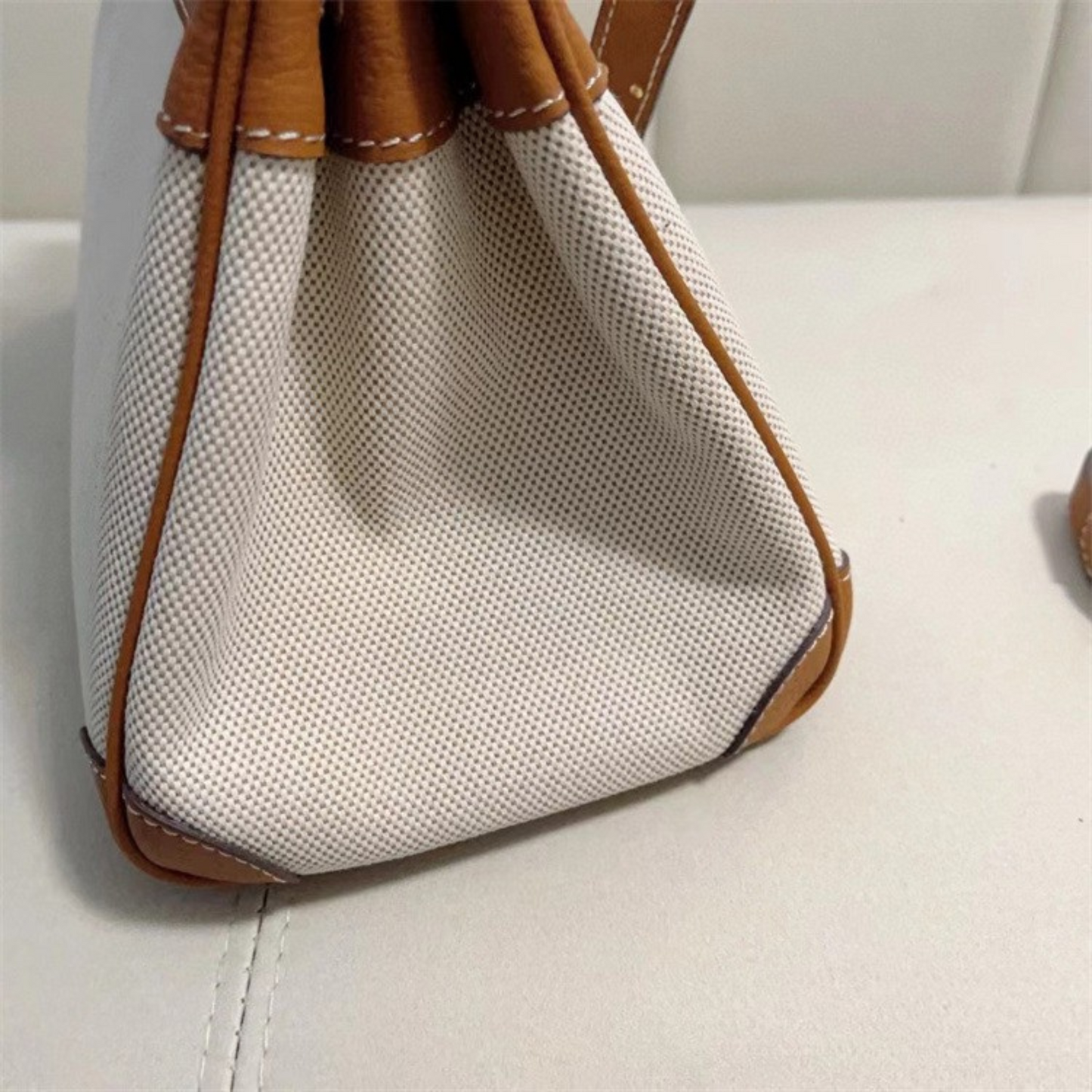 The Hermes Togo Birkin inspired Luxurious Leather & Canvas Bag