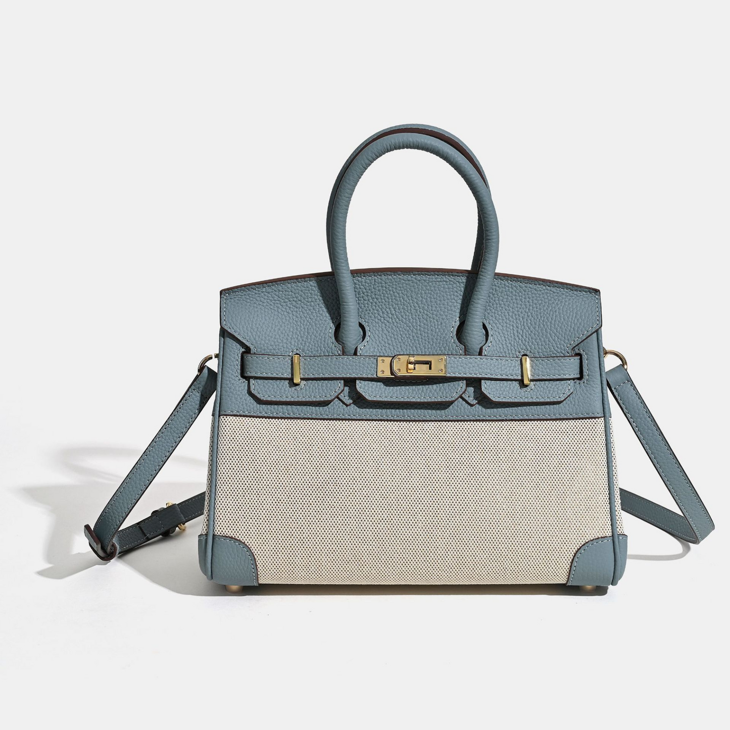 The Hermes Togo Birkin inspired Luxurious Leather & Canvas Bag