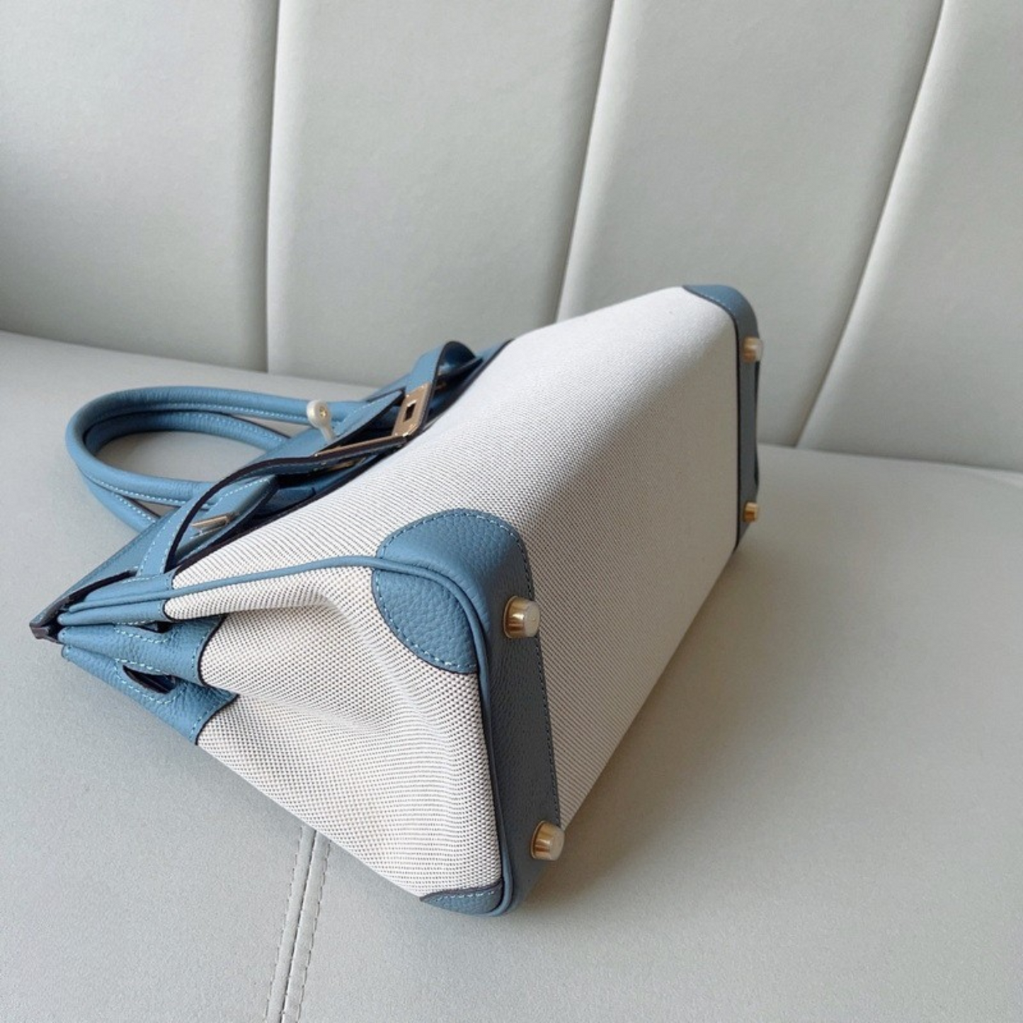 The Hermes Togo Birkin inspired Luxurious Leather & Canvas Bag