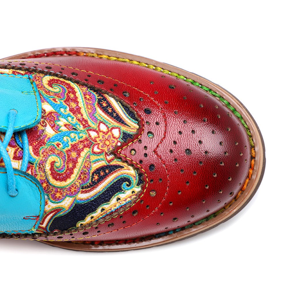 Handmade Genuine Leather Booties with Ethnic Design - Trendiesty Worldwide