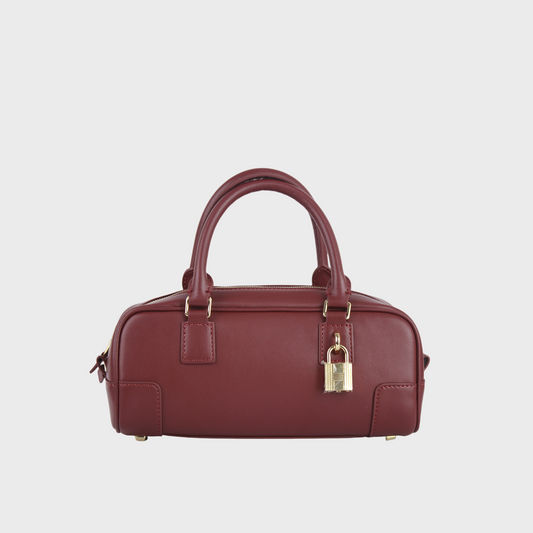 Compact Soft-Grain Leather Top Handle Bag