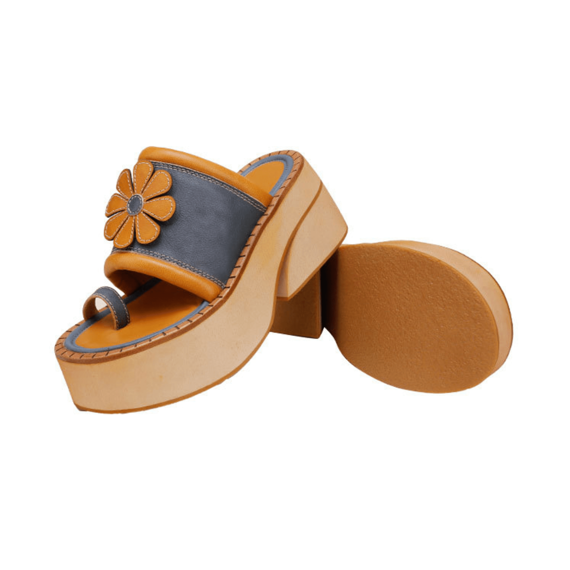 Vintage-inspired Leather Wedges Sandals For Her - Trendiesty Worldwide